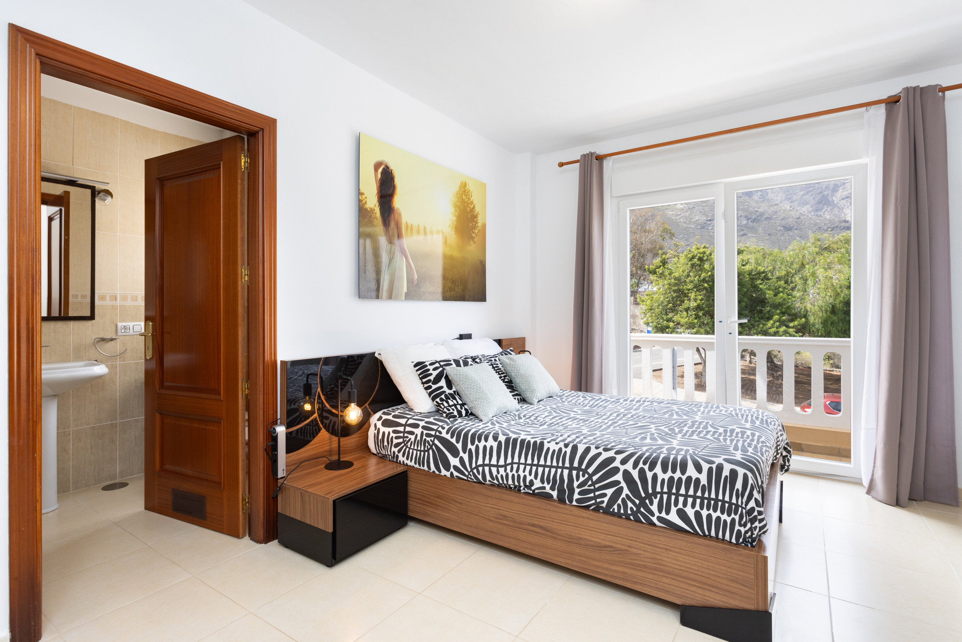 Master bedroom with mountain view