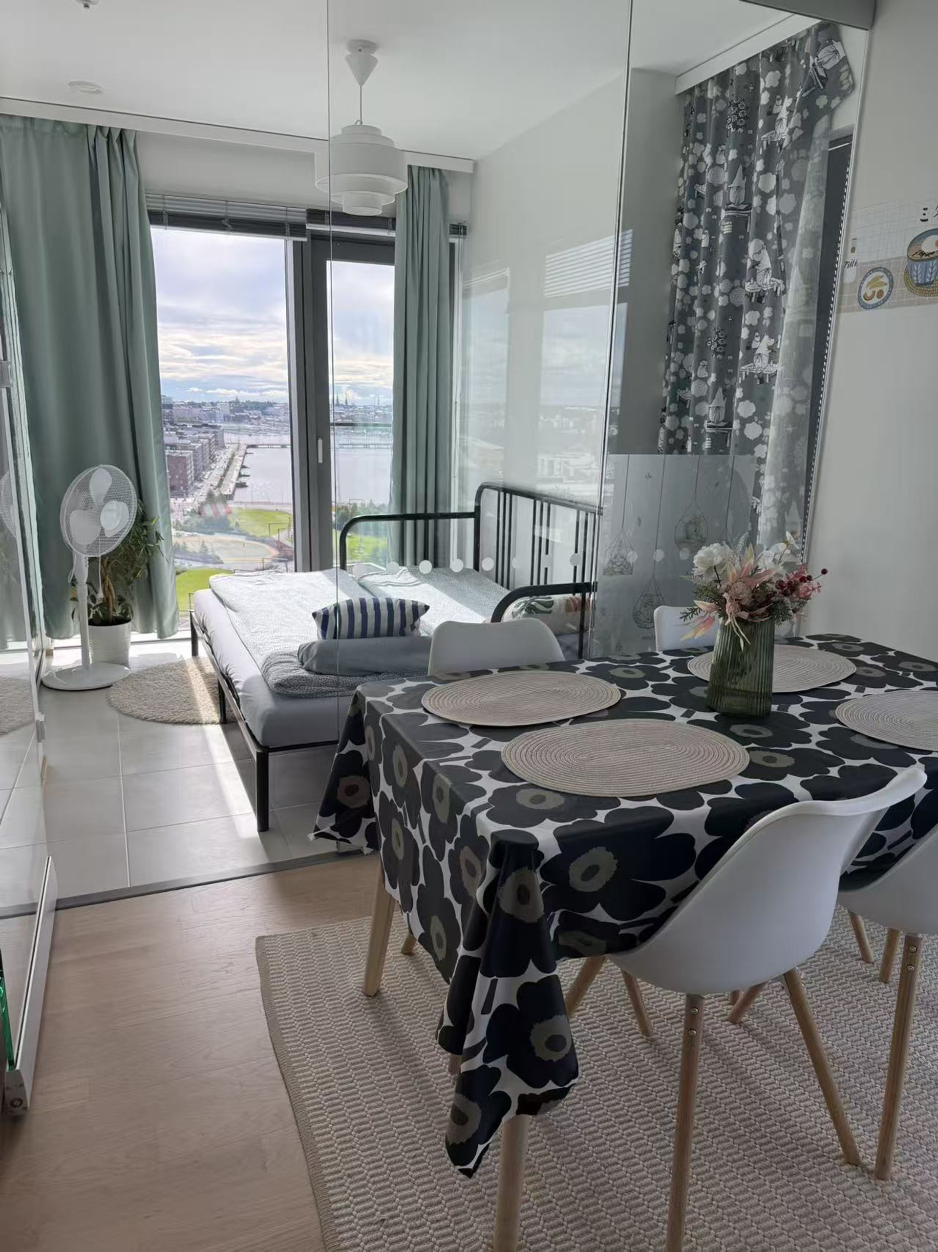 dining room and sofa bed