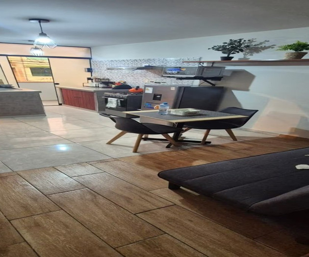 Open living area with kitchen