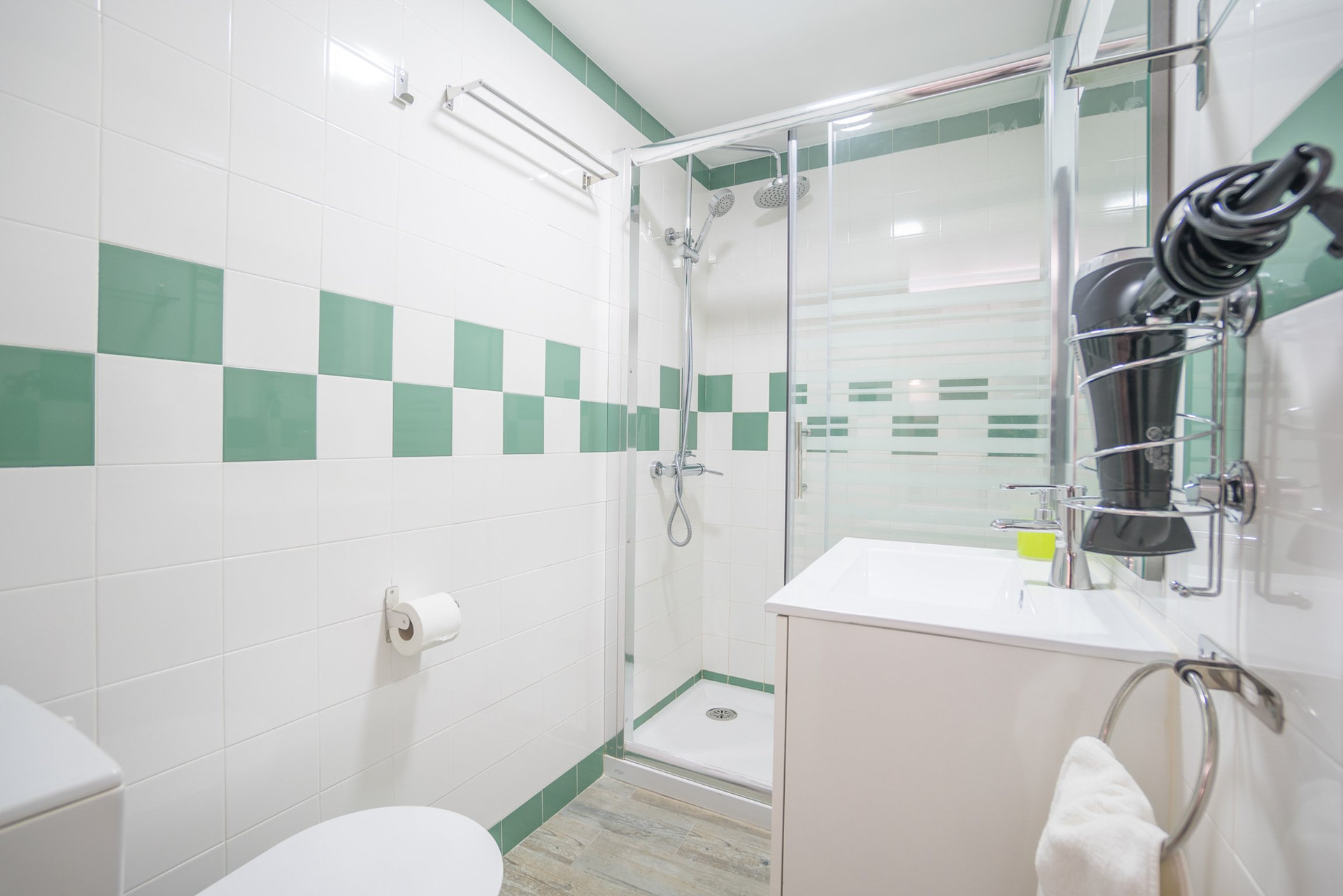 Bathroom with glass shower