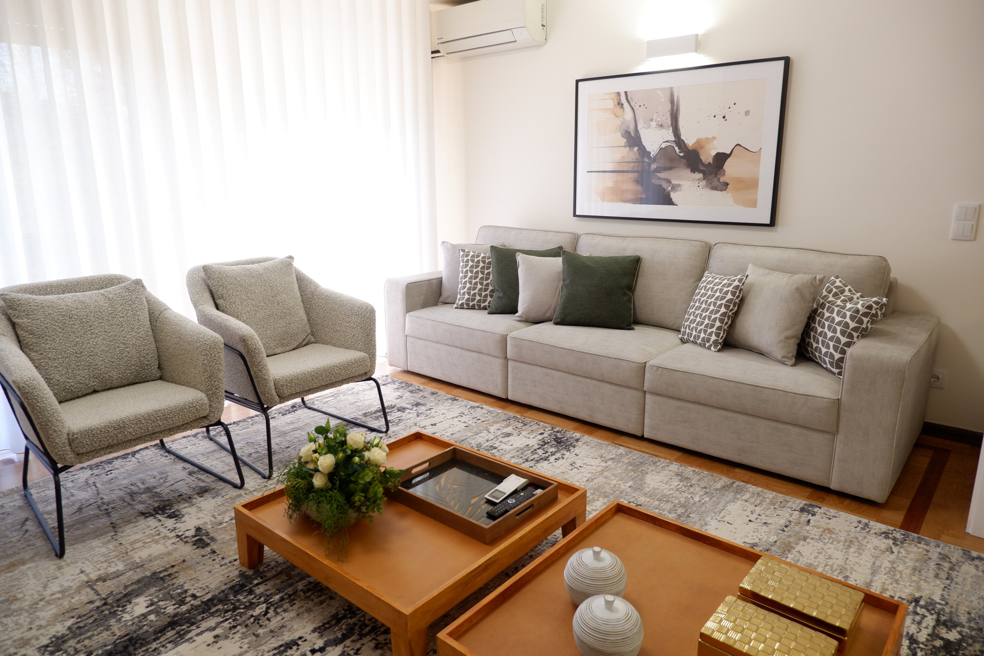 Living room sofa and armchairs