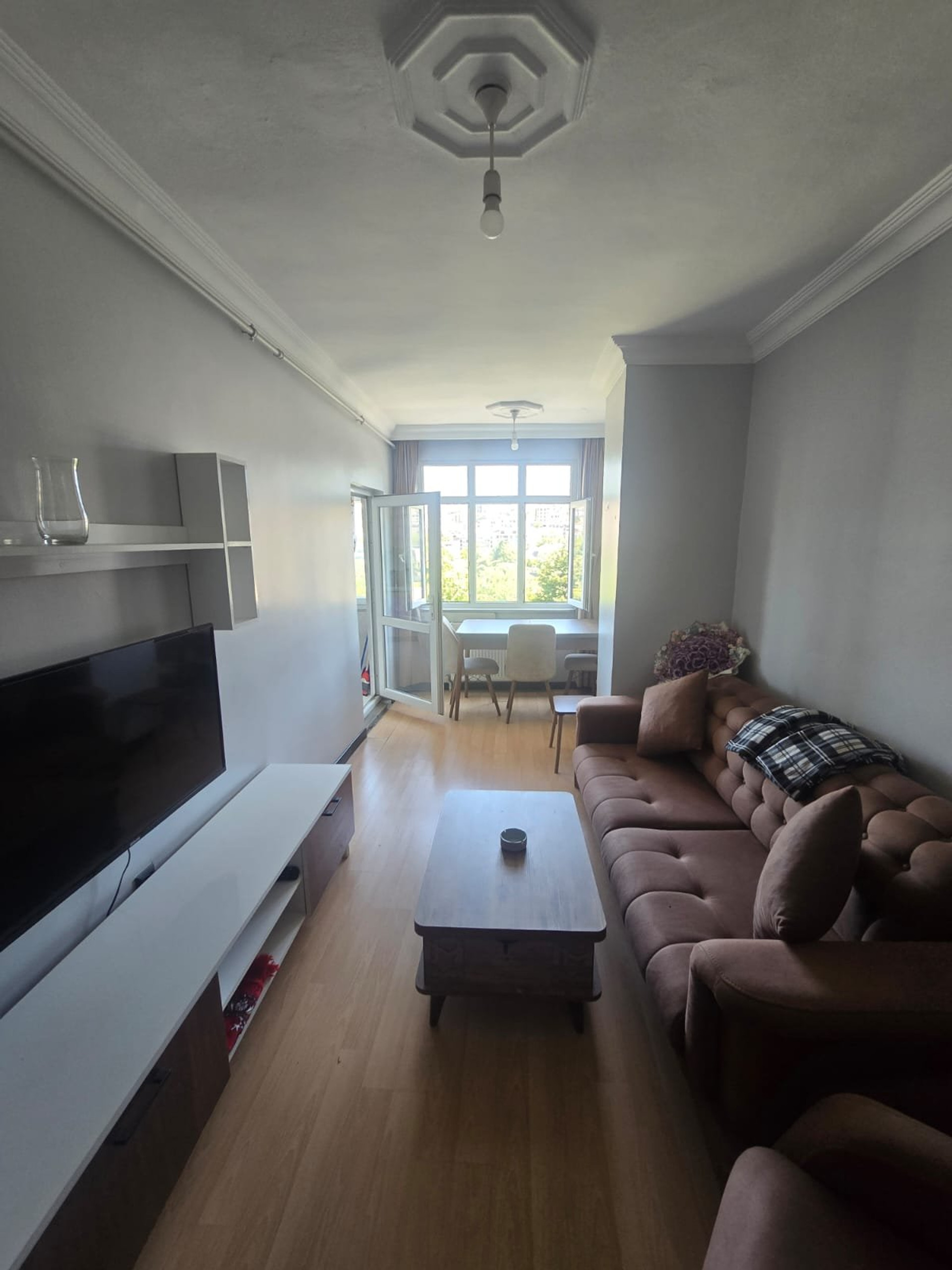 Living room with sofa and TV