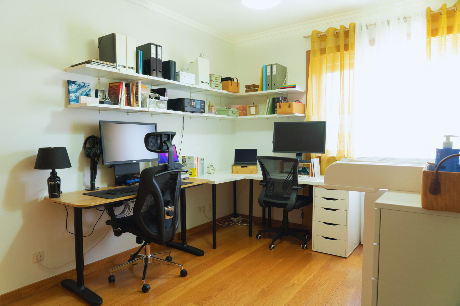 Home office with two desks