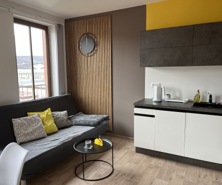 Yellow apartment near Brno city center