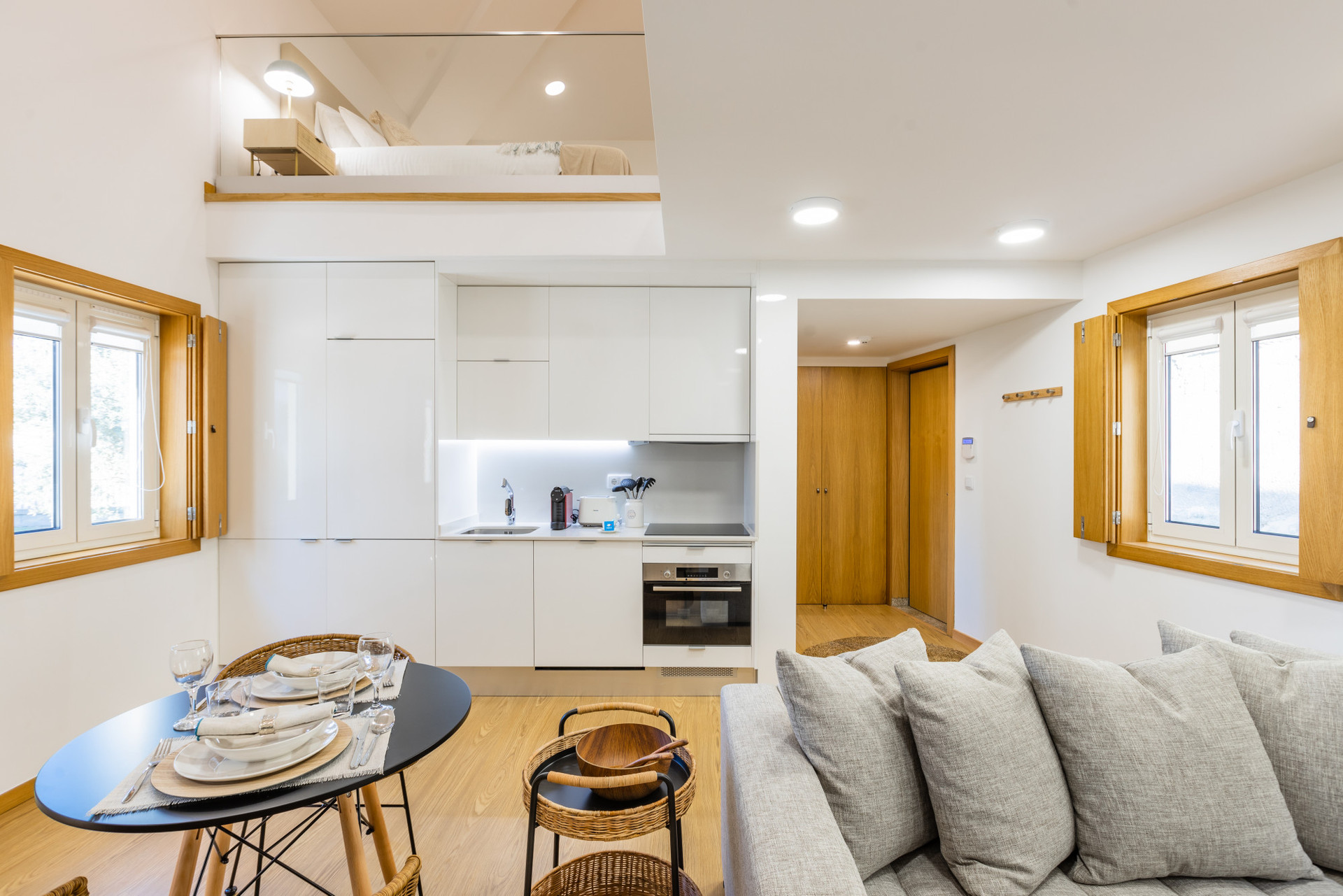 Living/Dining Area with Smart TV and Air Conditioning