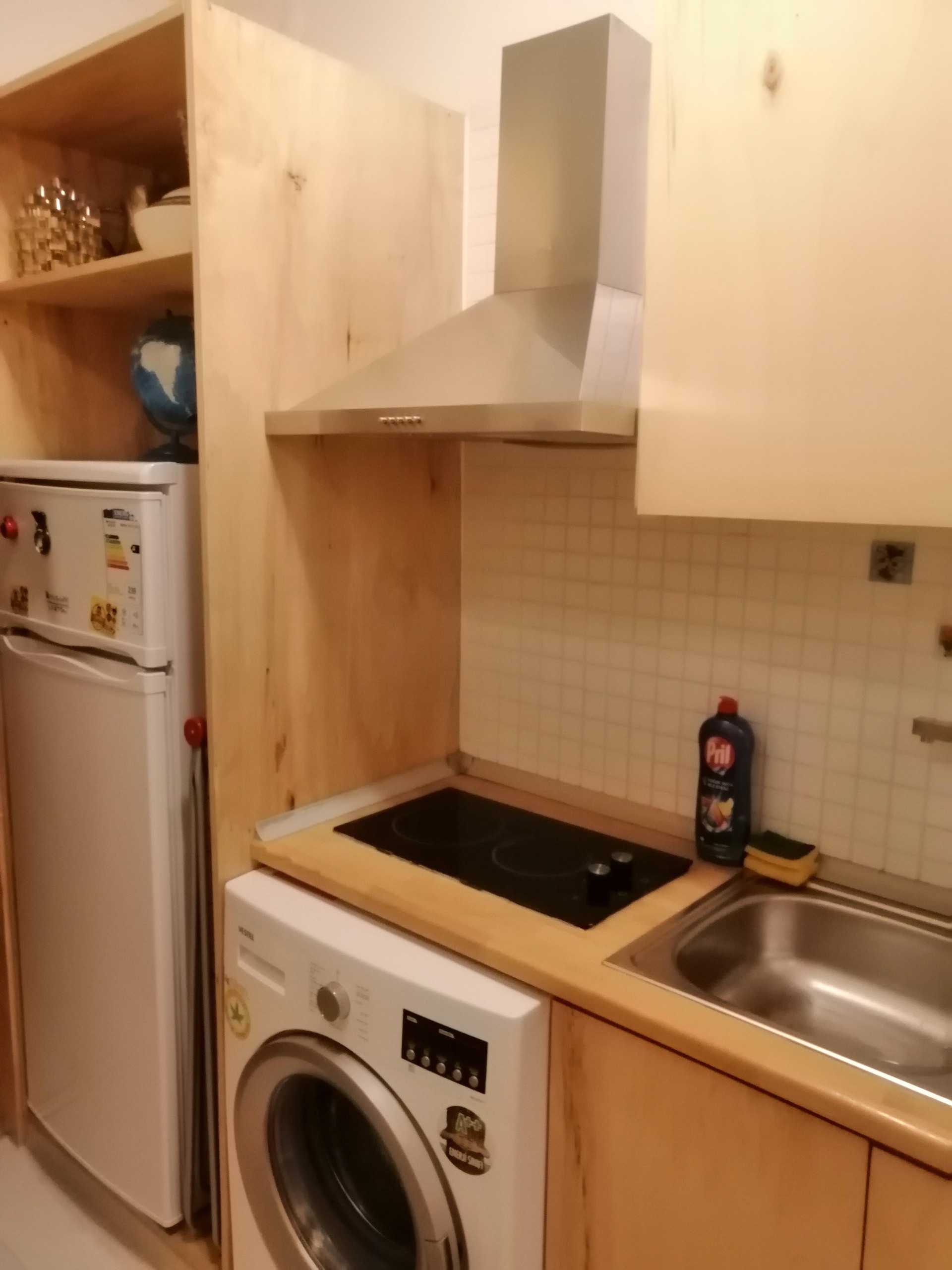 The kitchen with a stove