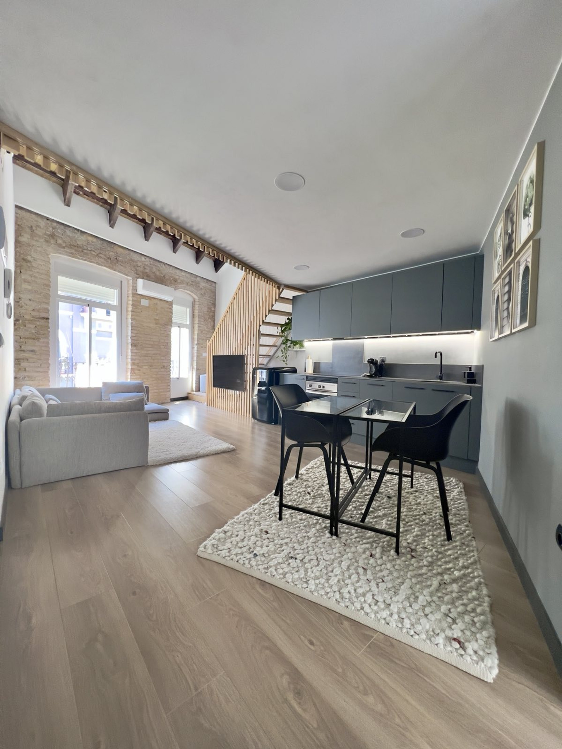 living room and kitchen