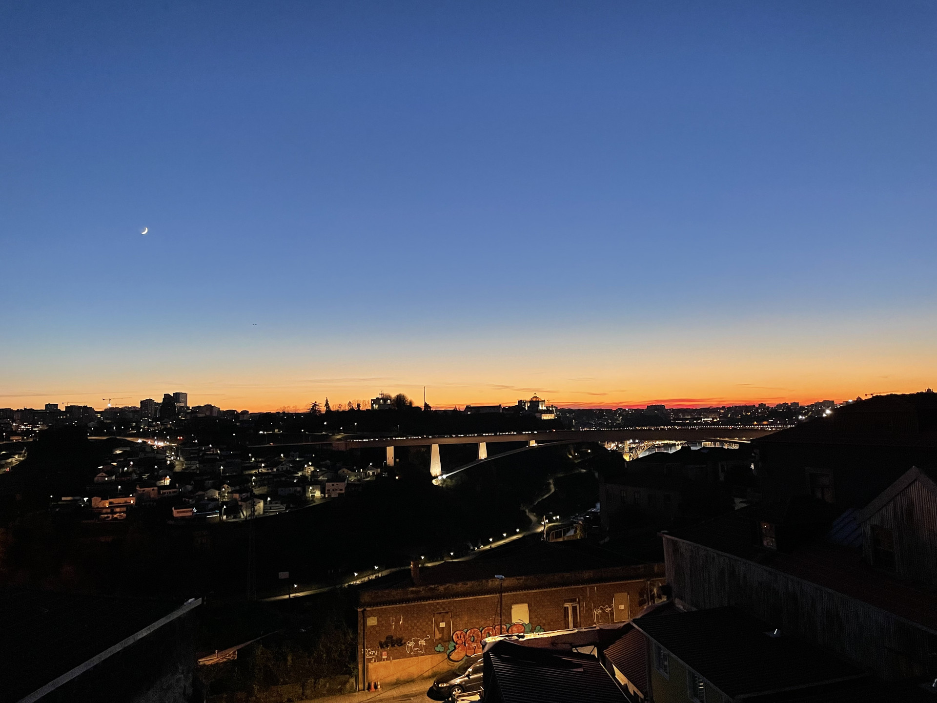 View from the balcony by night