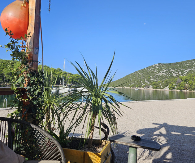 Relaxing seaside terrace view