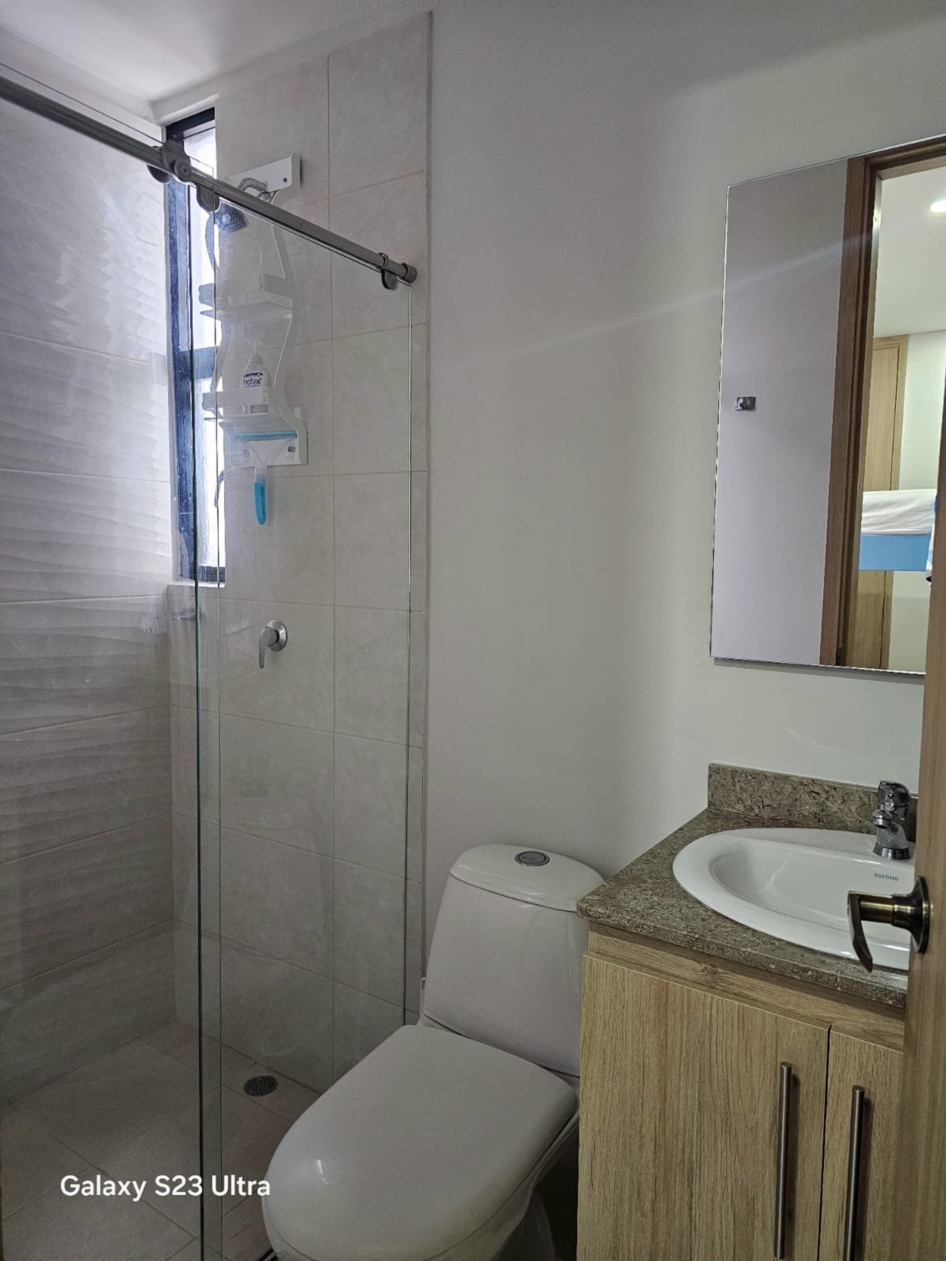 Bathroom with glass shower