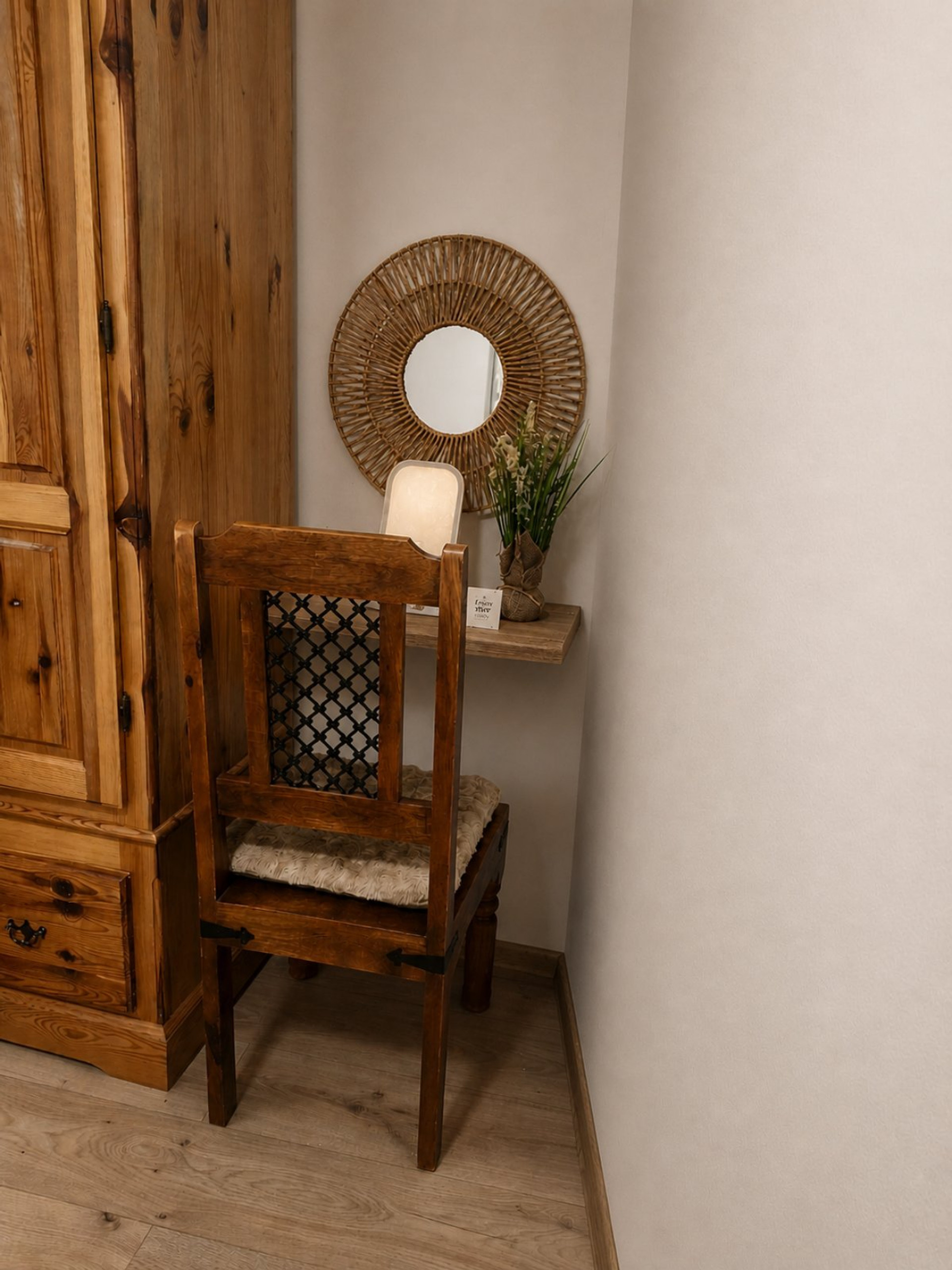 Cozy corner with mirror chair