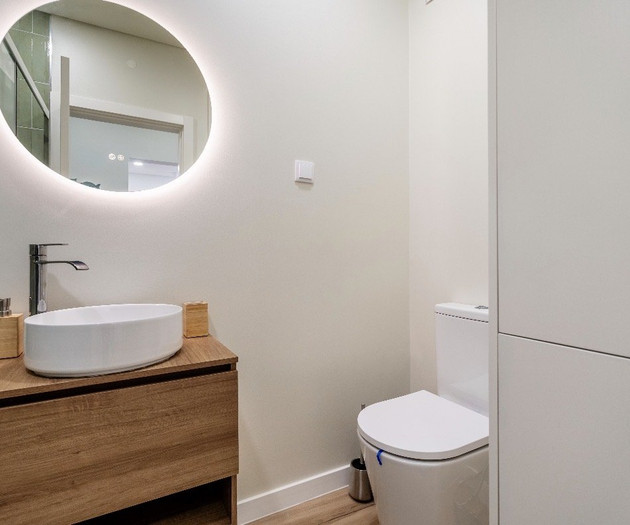 Bathroom with vanity and toilet