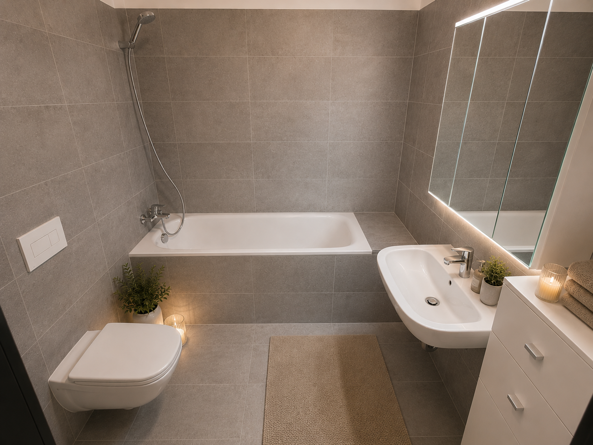 Bathroom with tub and sink