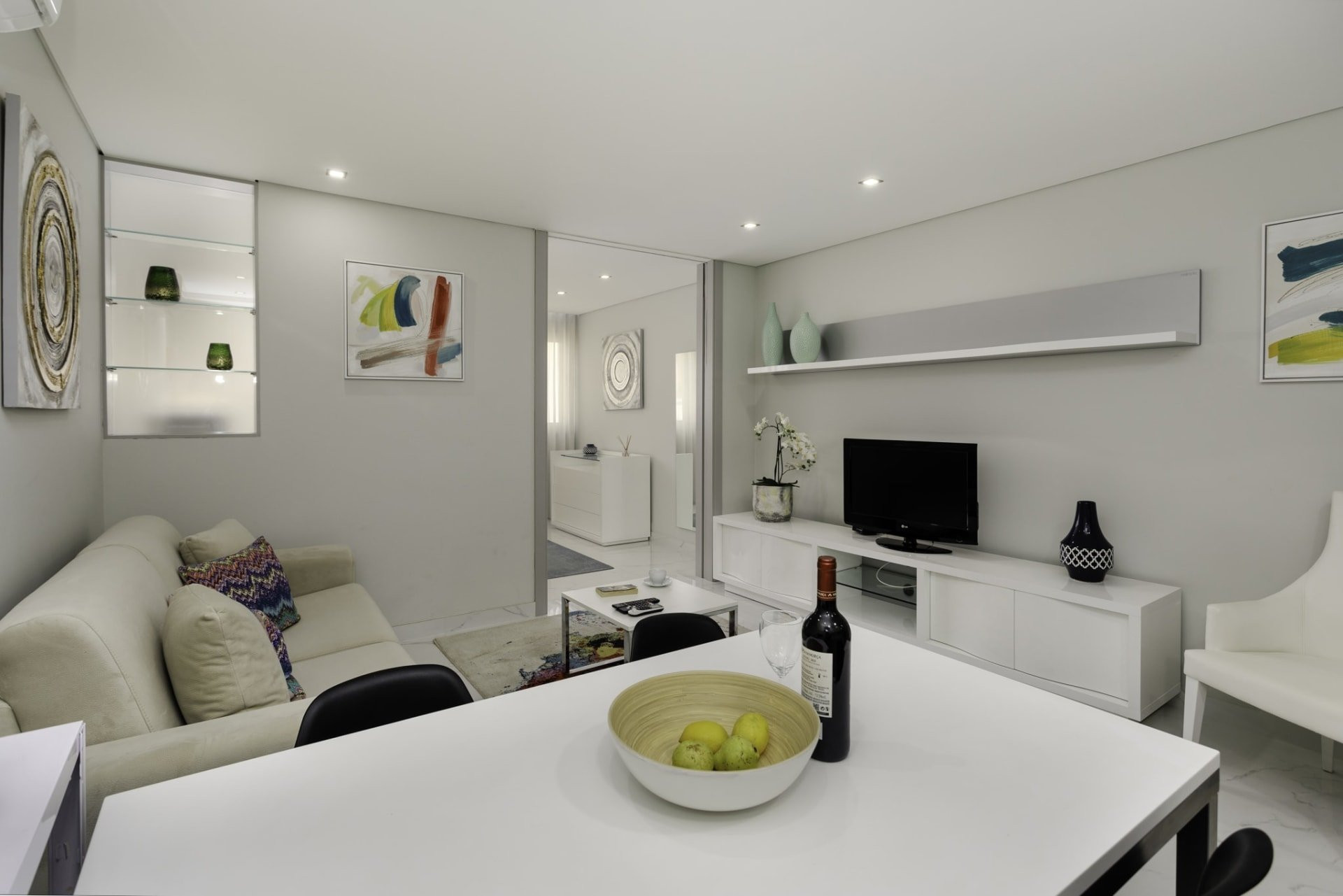Living and dining space with kitchen