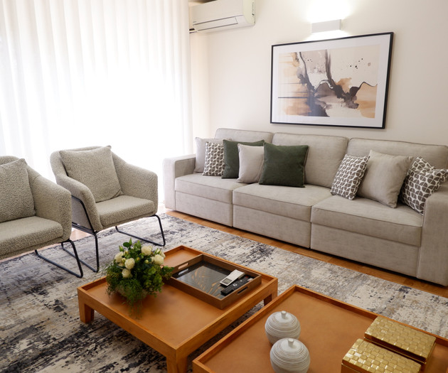 Living room sofa and armchairs