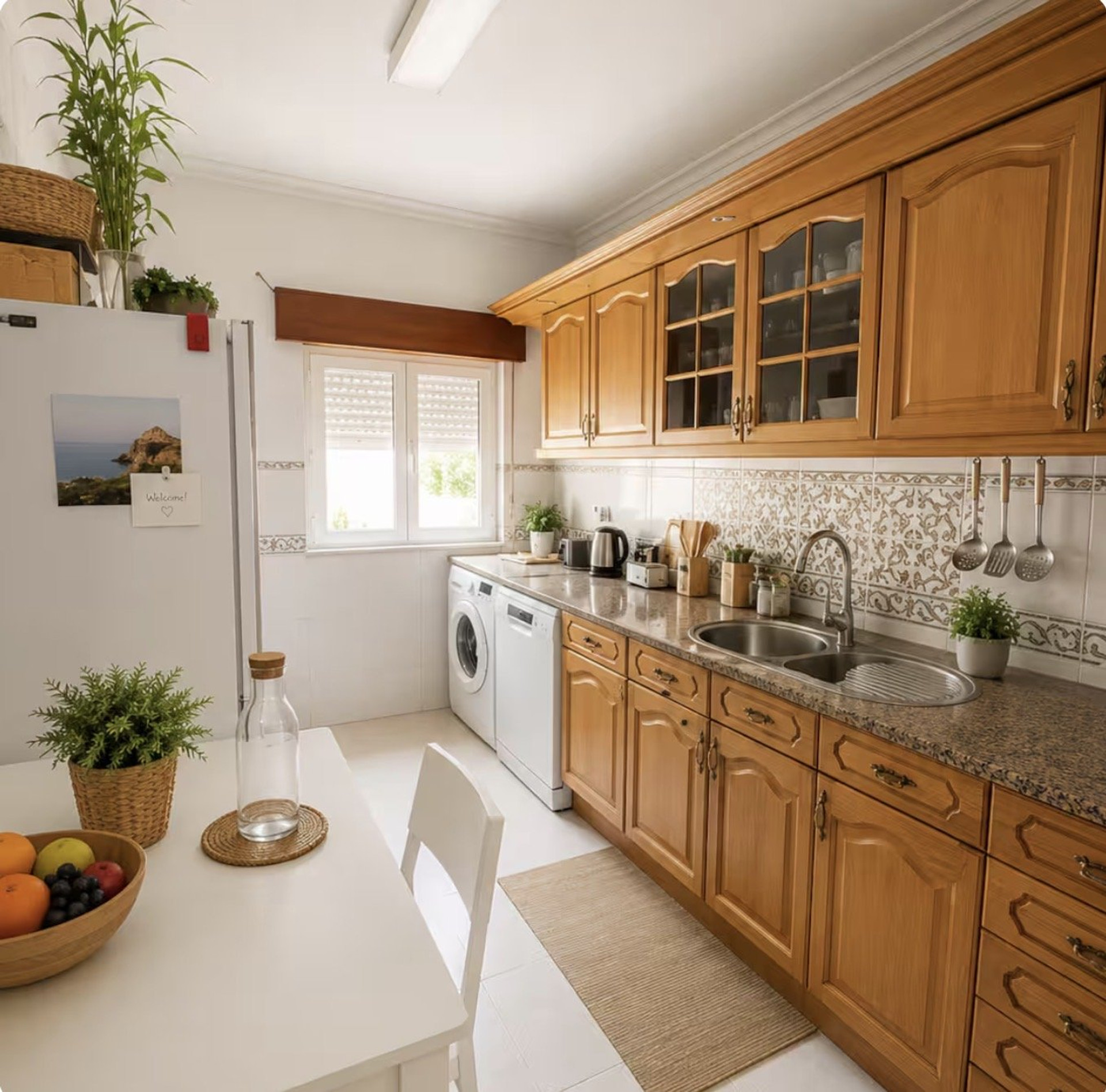 Kitchen with dining table