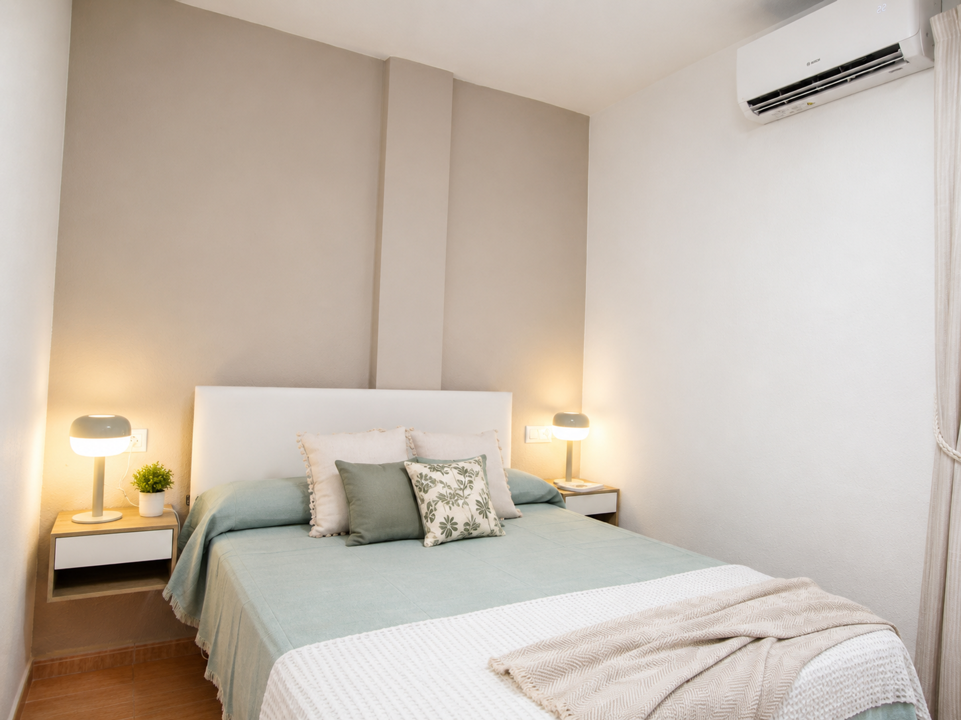 Bedroom with AC unit