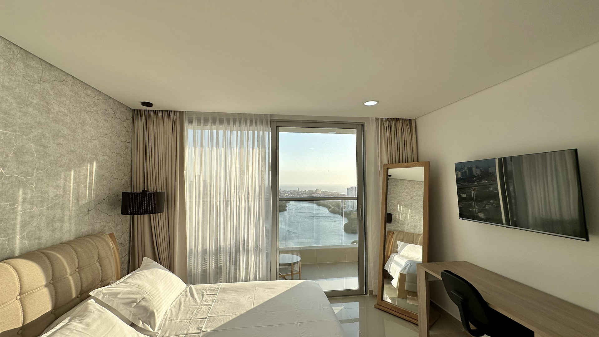 Bedroom with river view