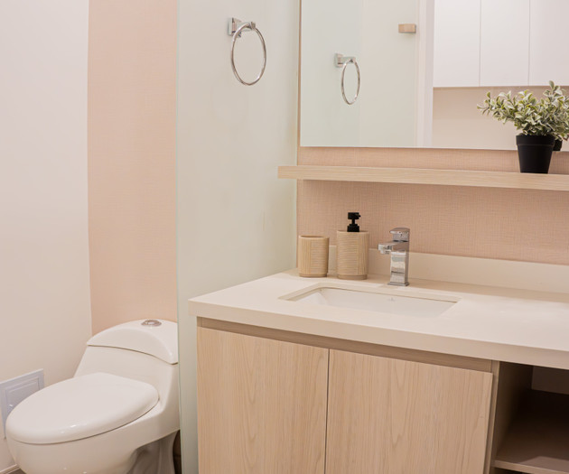 Bathroom with vanity and toilet