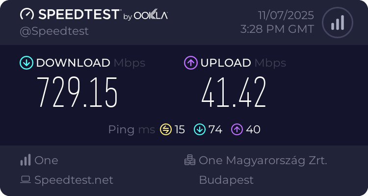 Speedtest.net result