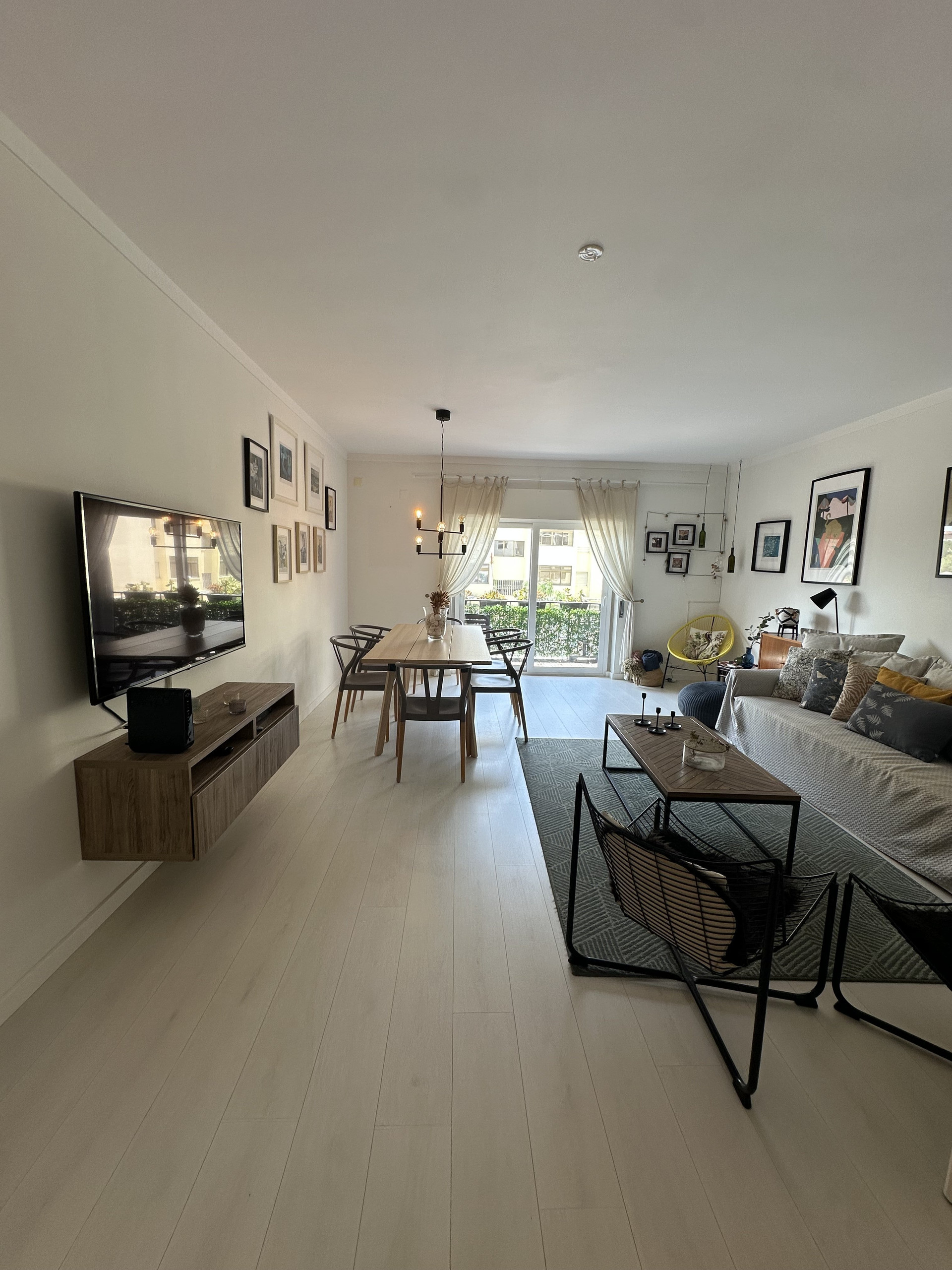 Open living and dining area