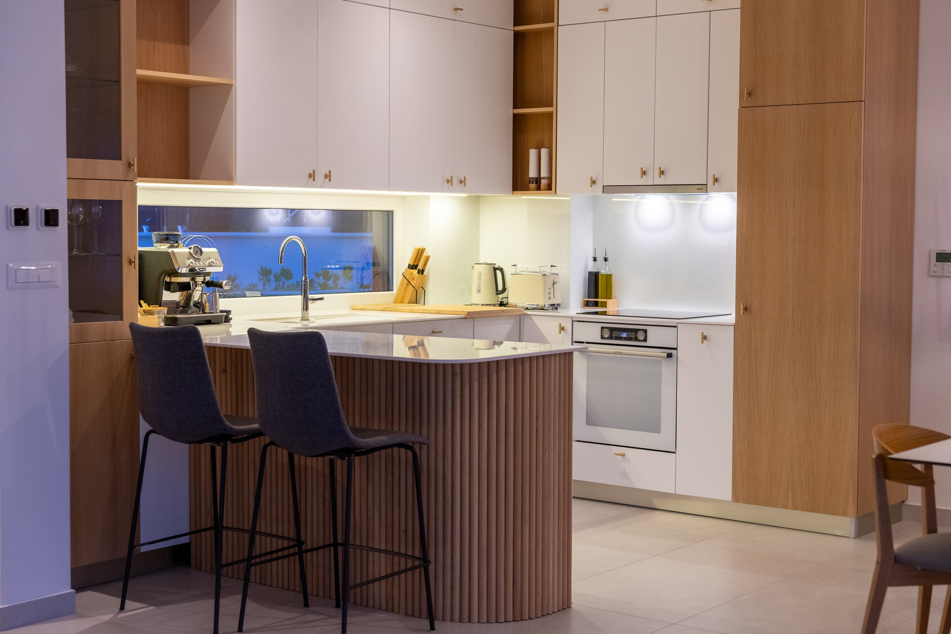 Modern kitchen with bar island