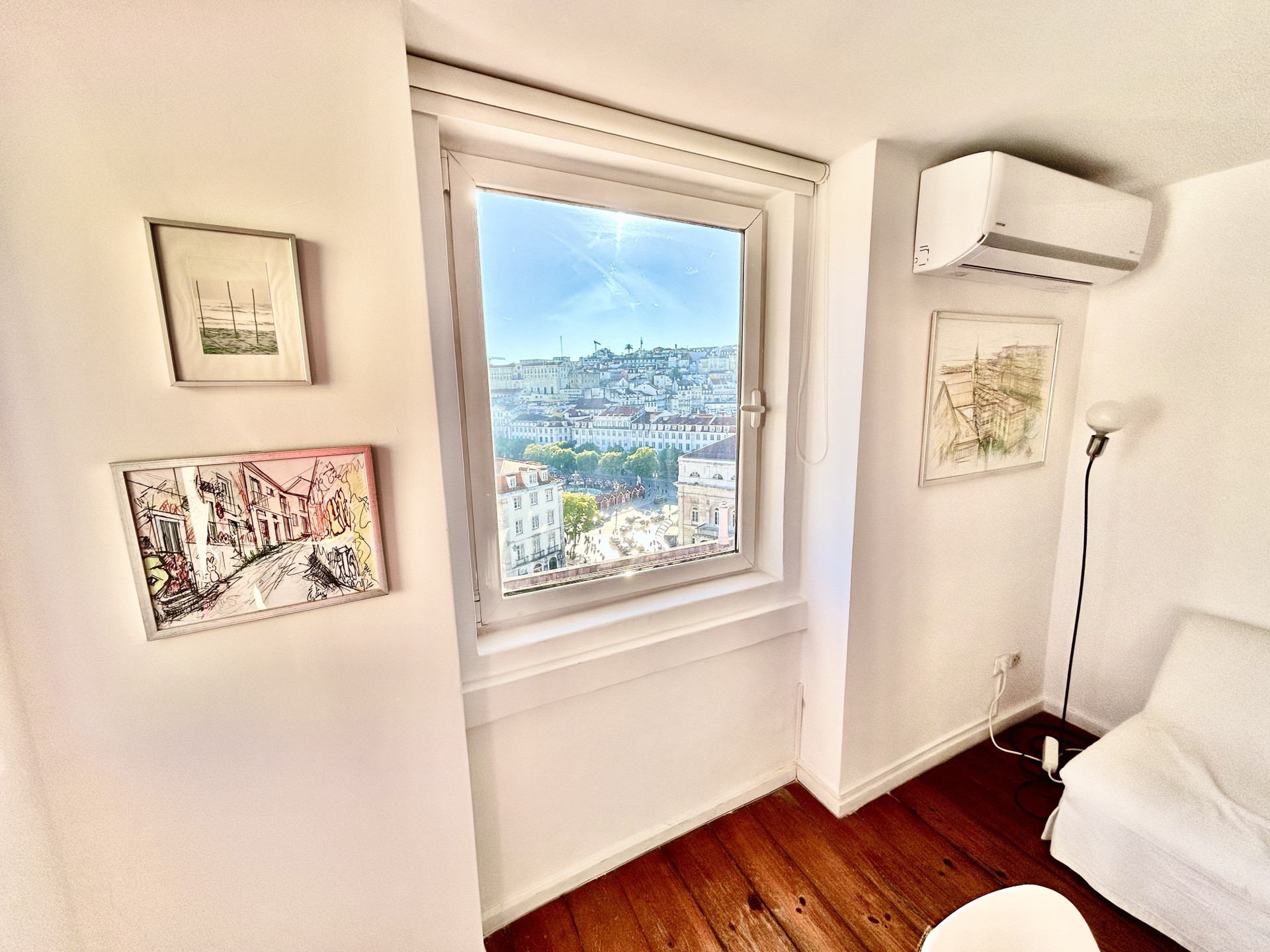 Bedroom window with panoramic city view
