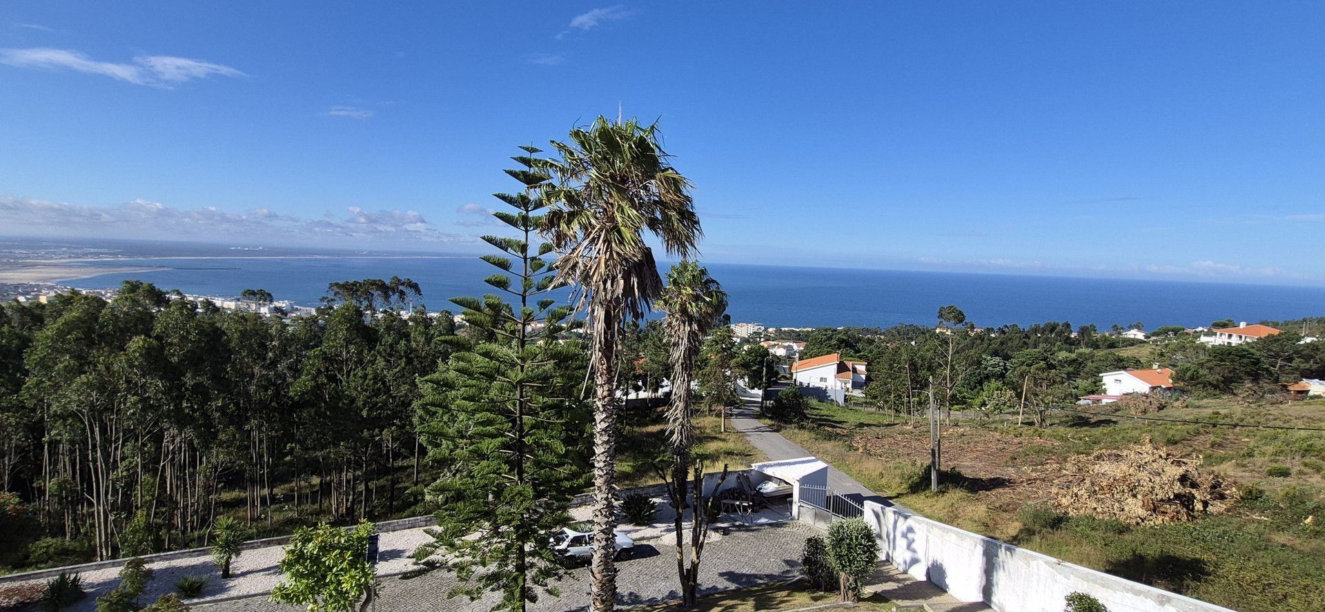 Aerial ocean and coastline view