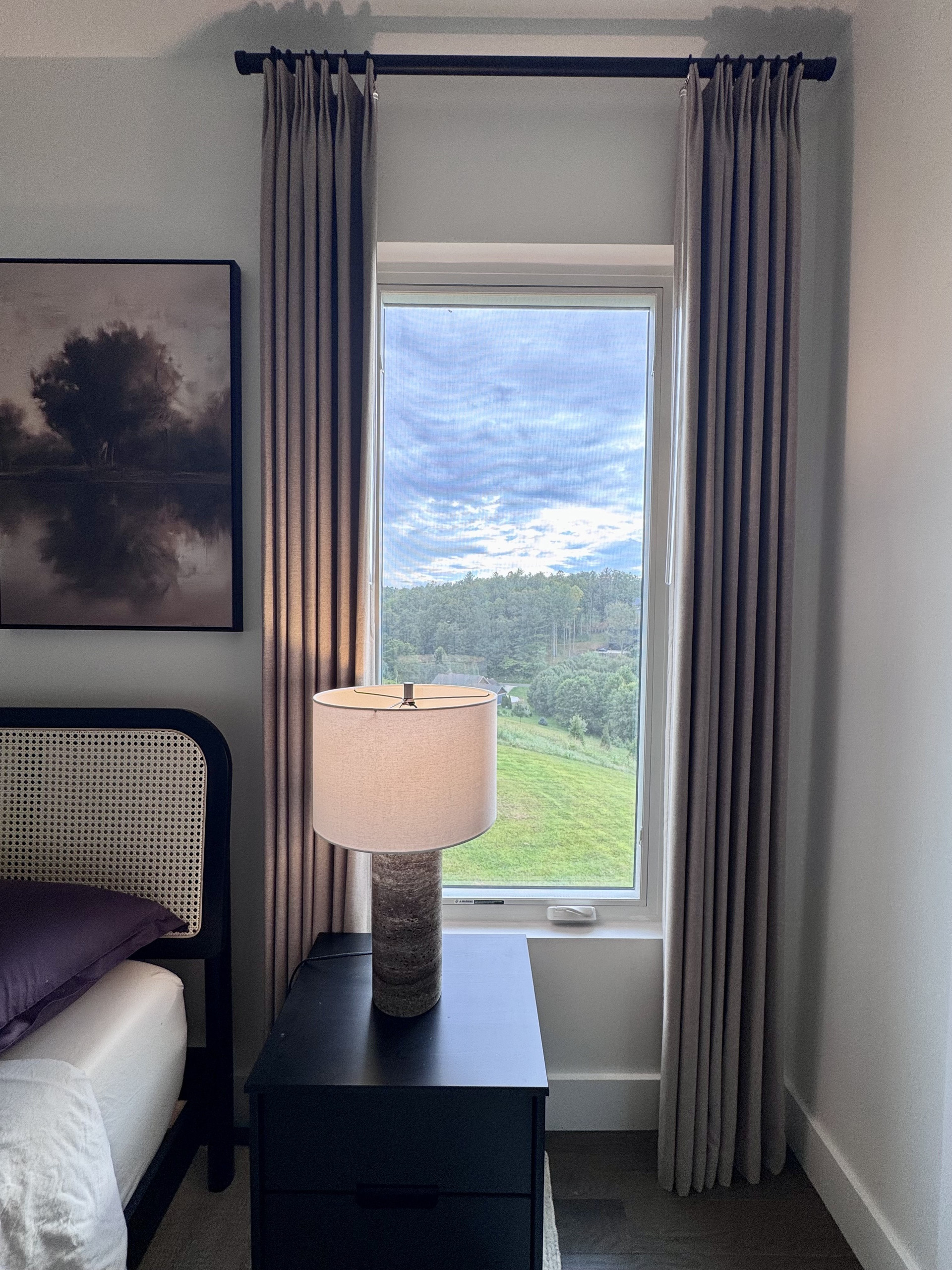 Bedside table with lamp