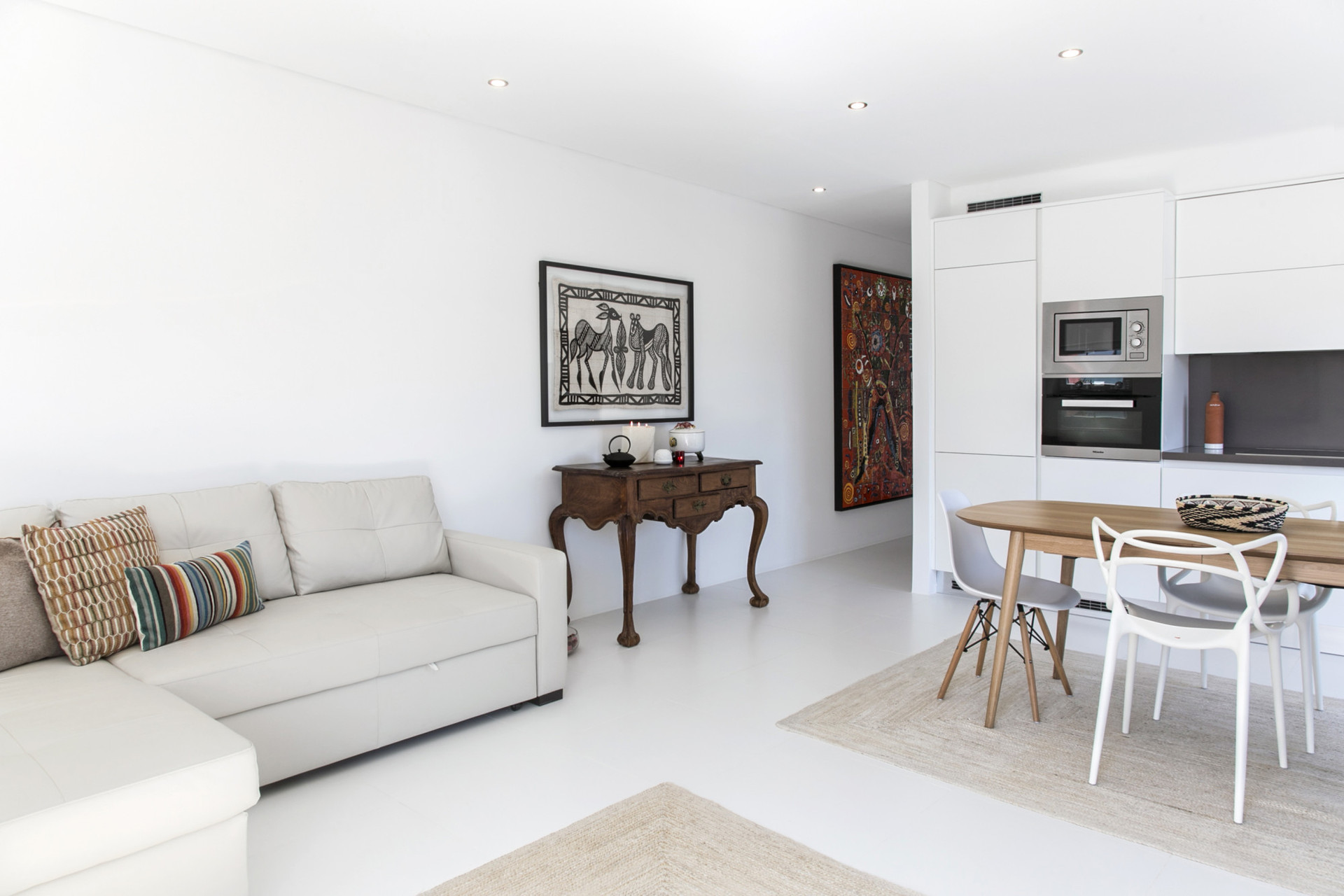 Living room with sofa and dining