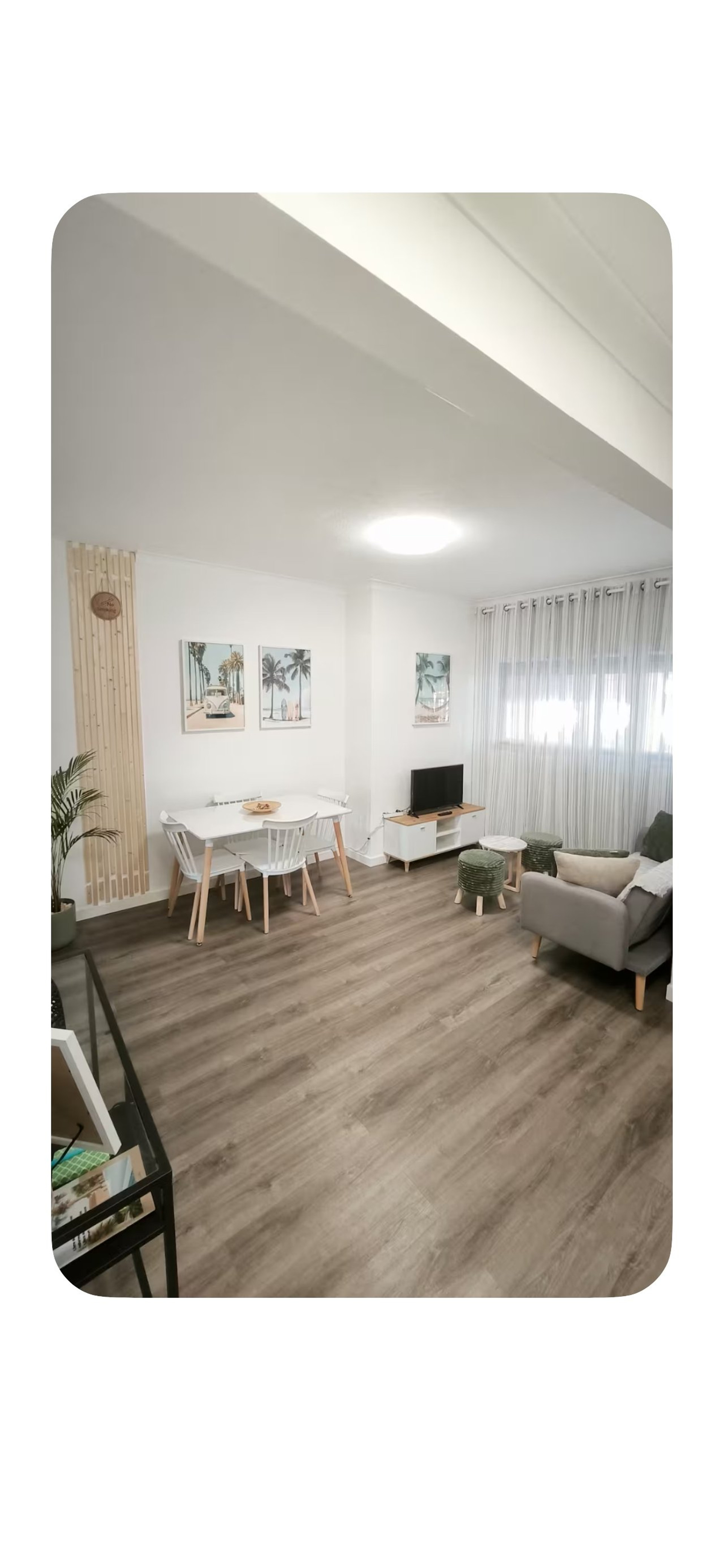 Bright open living and dining area