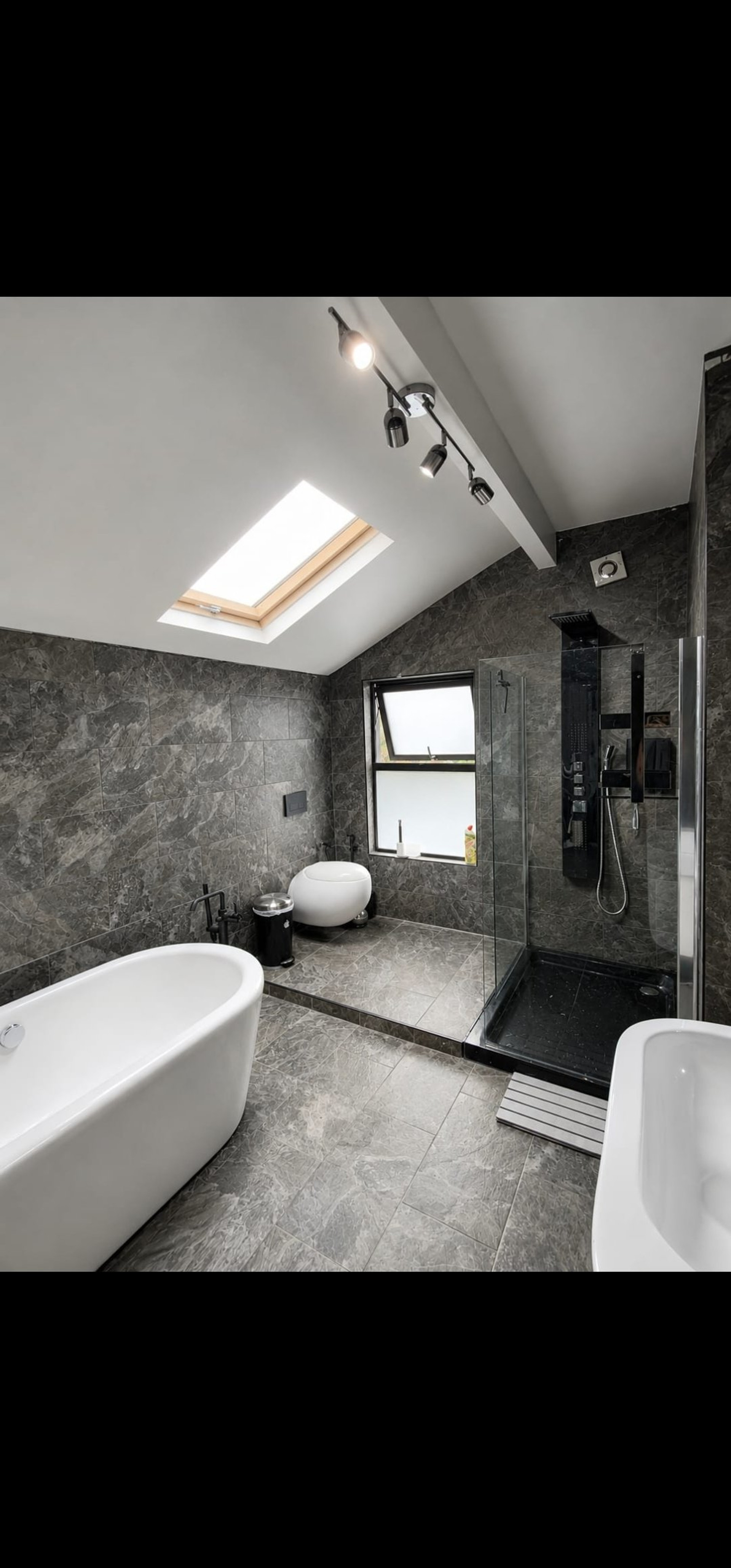 Luxury bathroom with freestanding tub