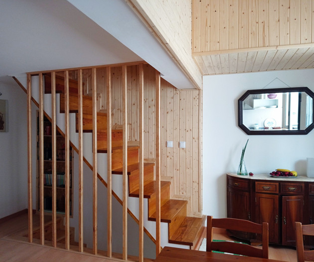 House in village close to river beach and ski