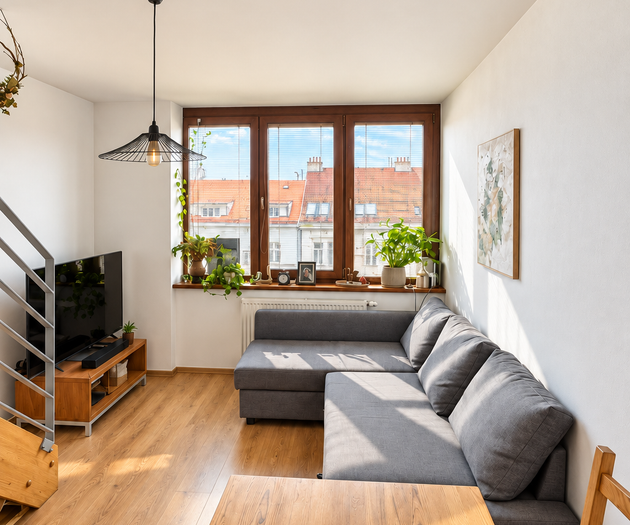 Living room with sectional sofa