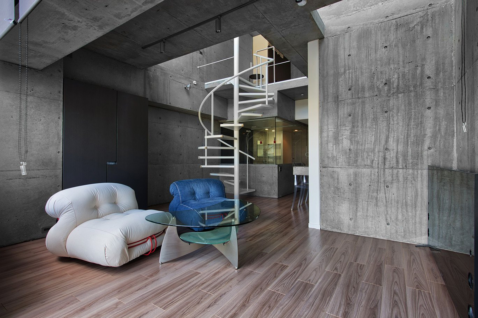 Living area with designer seating