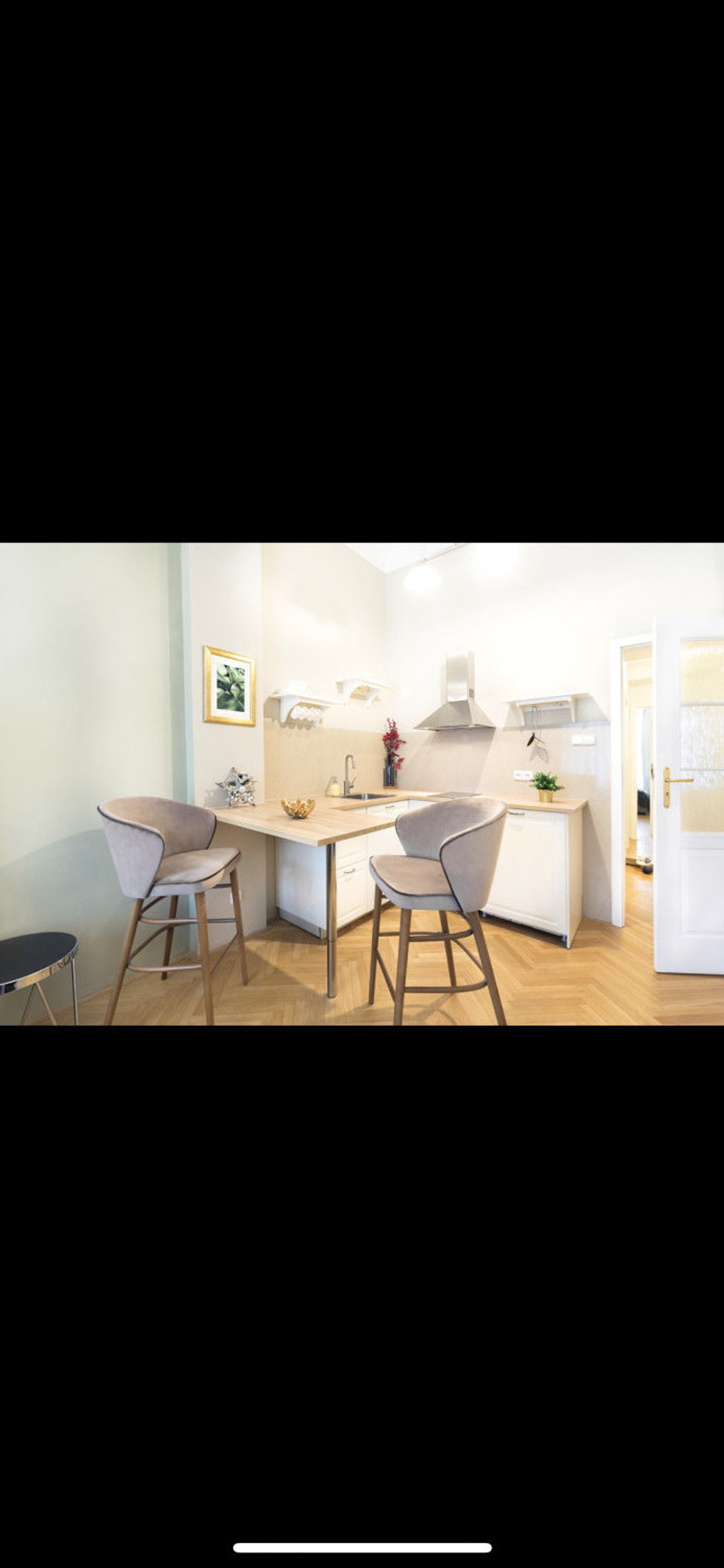 Compact kitchen with bar seating