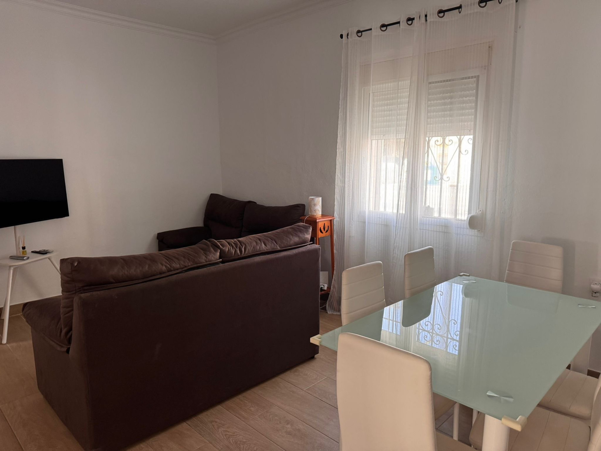 Living room with dining table