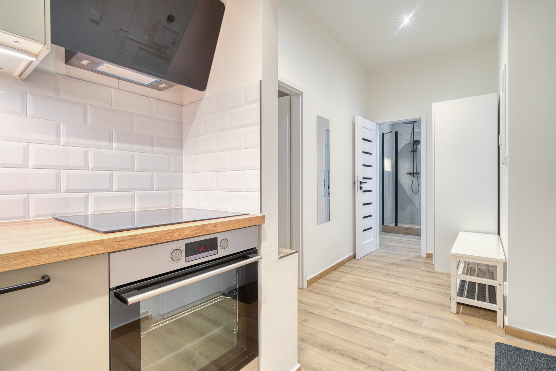 Kitchen with hallway view