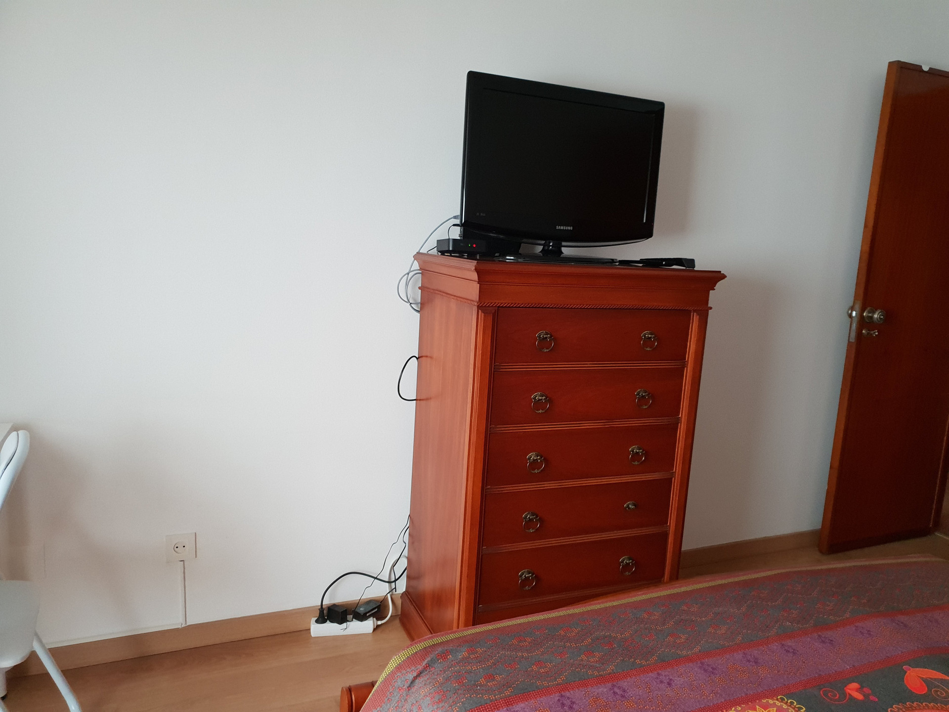 Dresser with TV and door