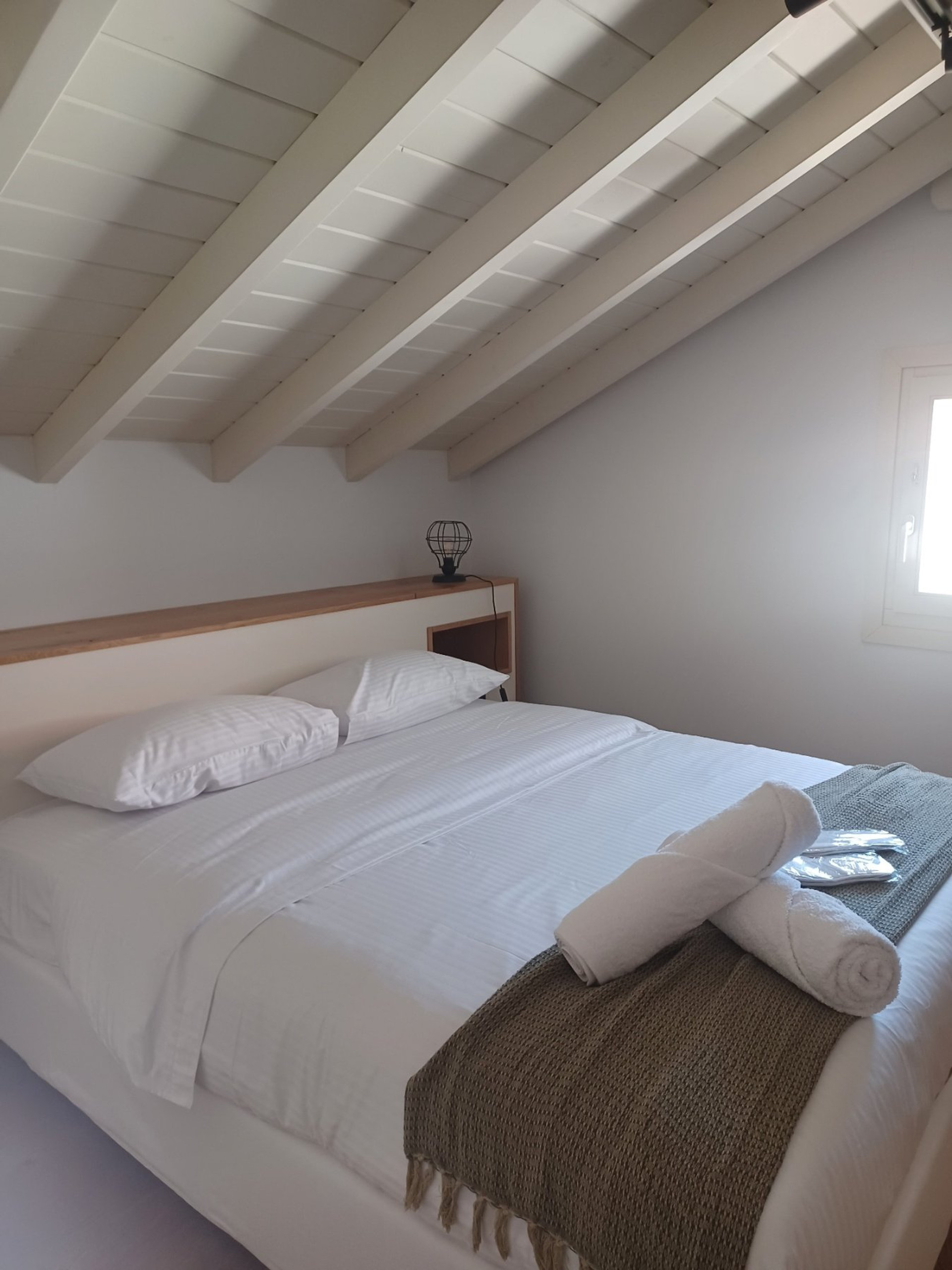 Attic bedroom with double bed