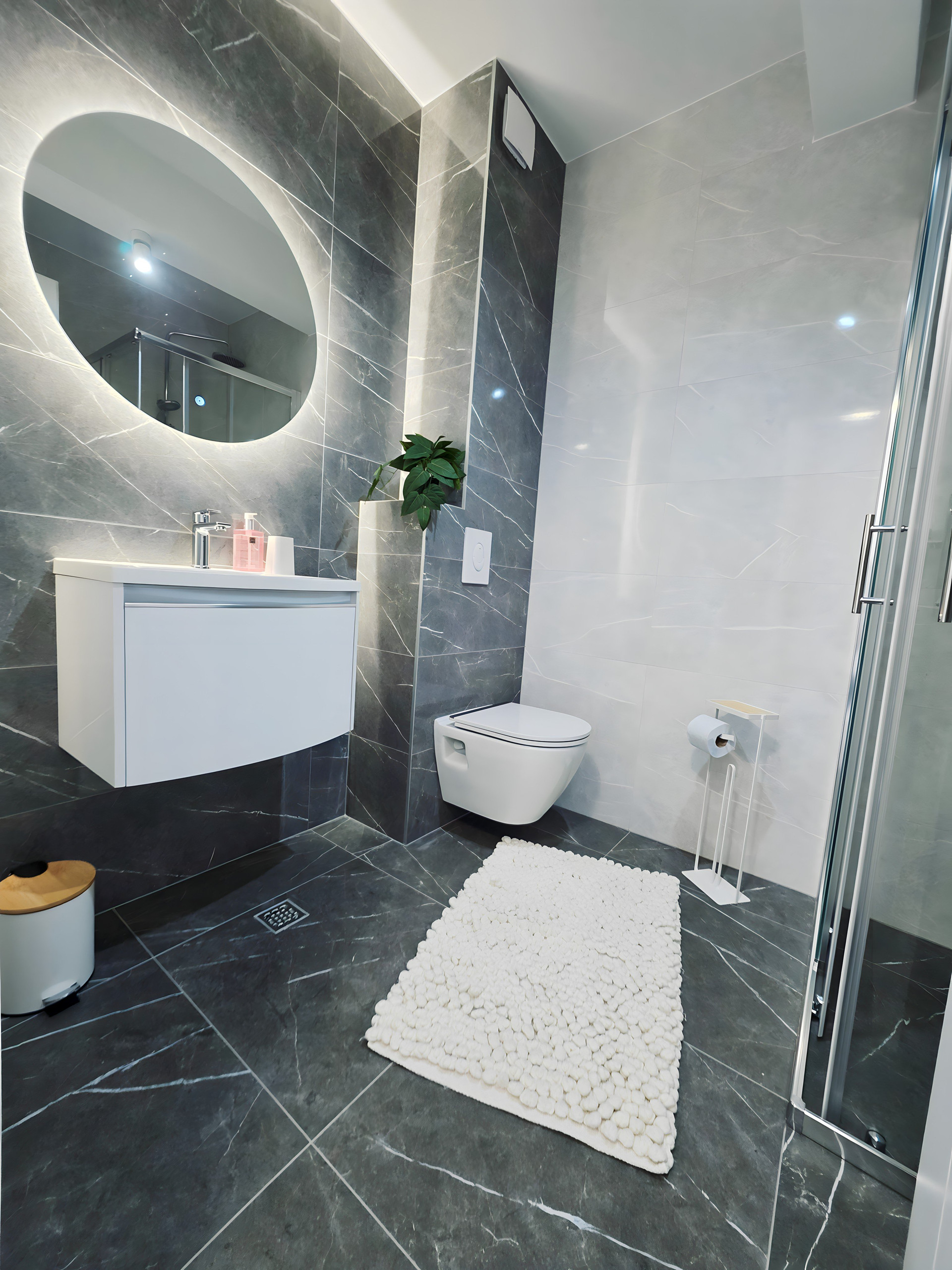 Modern bathroom with sink and toilet