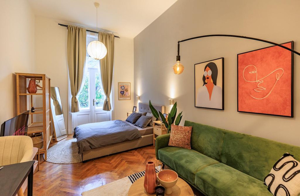 Central designer studio with balcony and preview