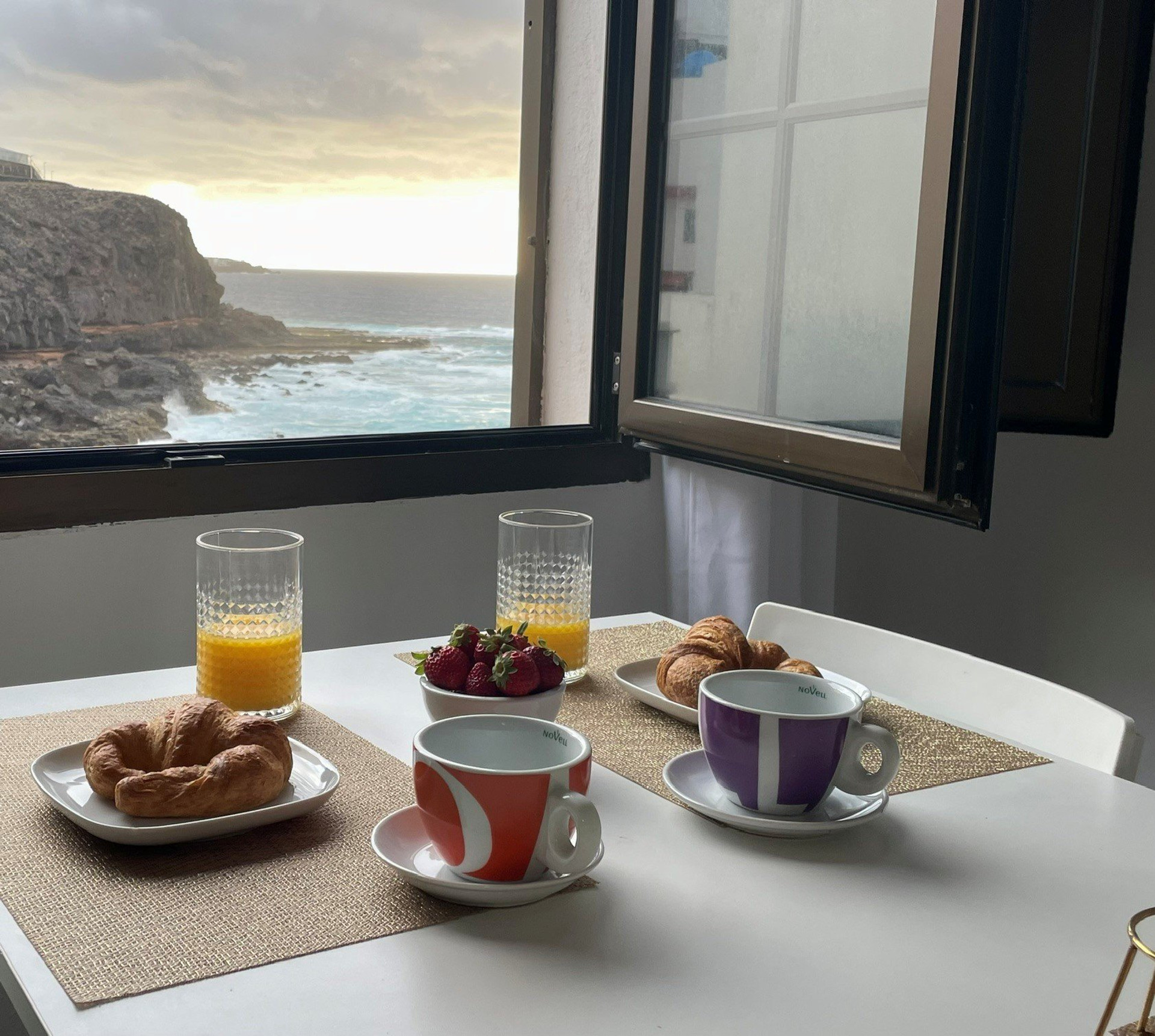 Dining table with sea view