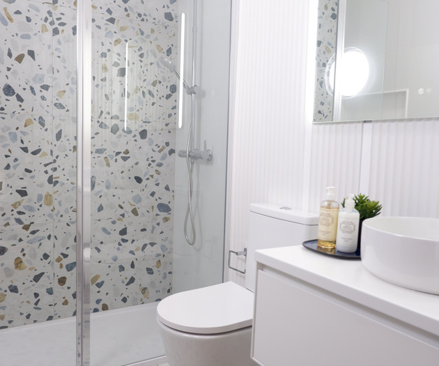 Bathroom with terrazzo shower