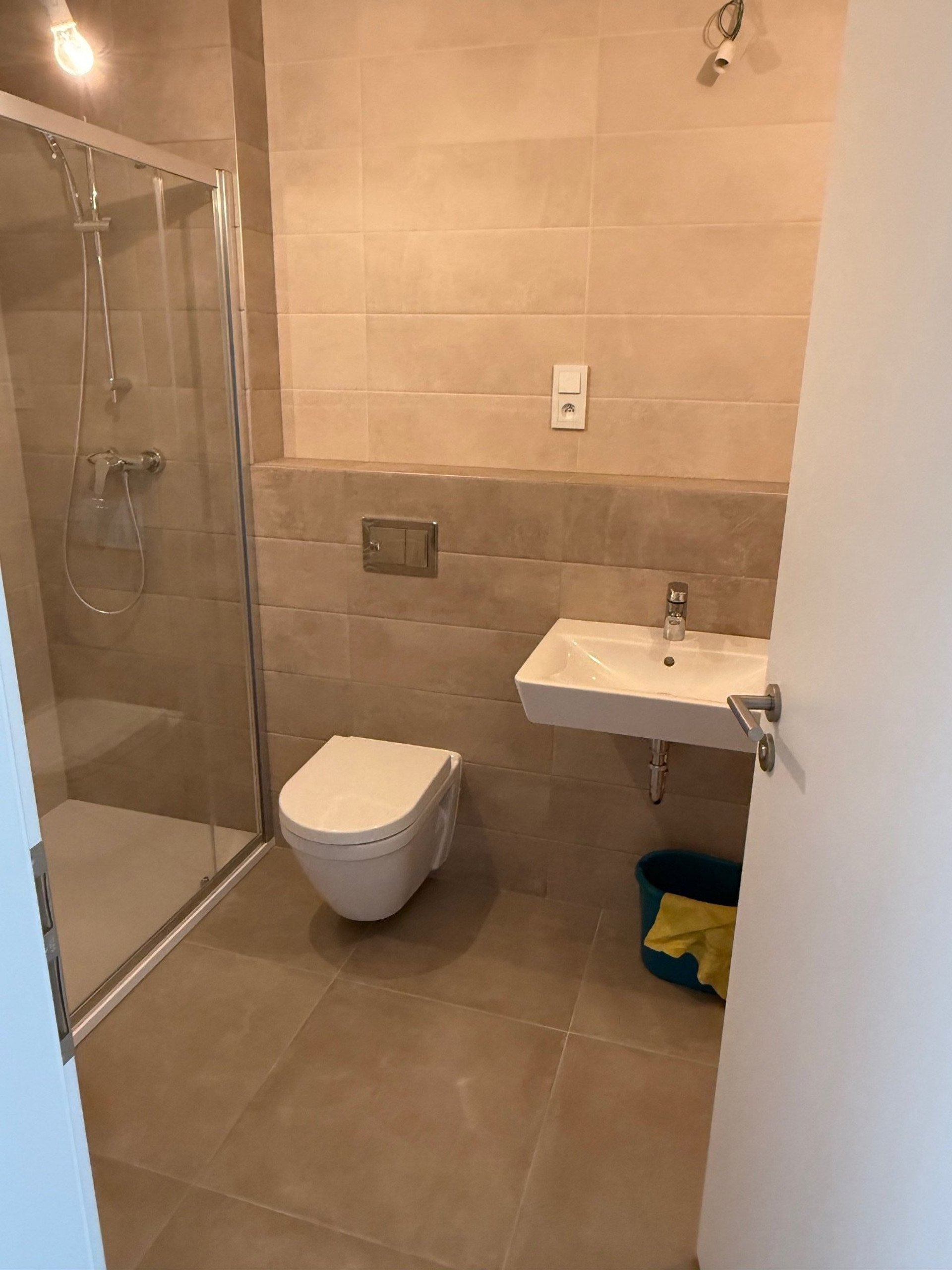 Bathroom with sink and shower