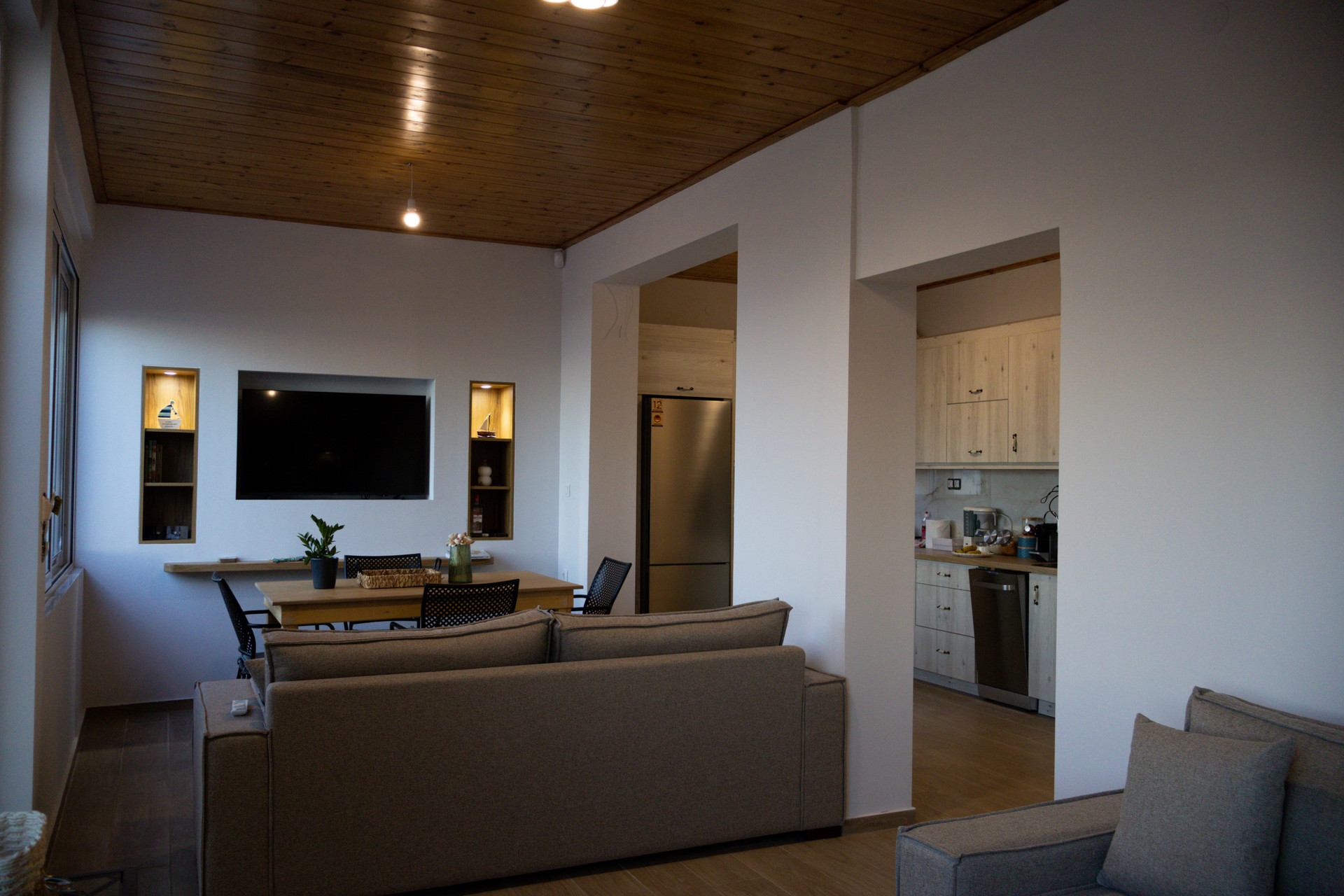 Open living dining area with kitchen