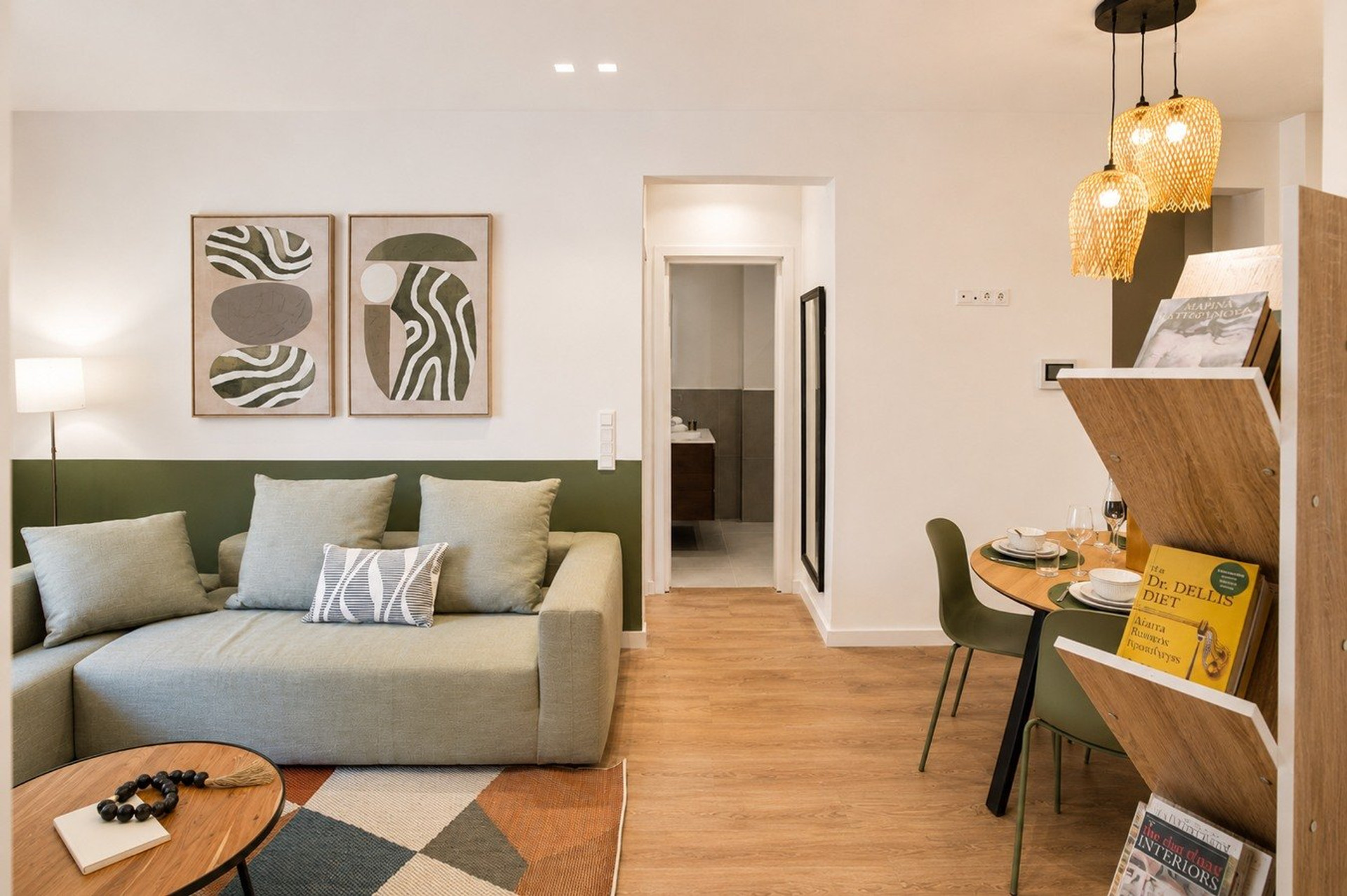 Living room with sofa and art