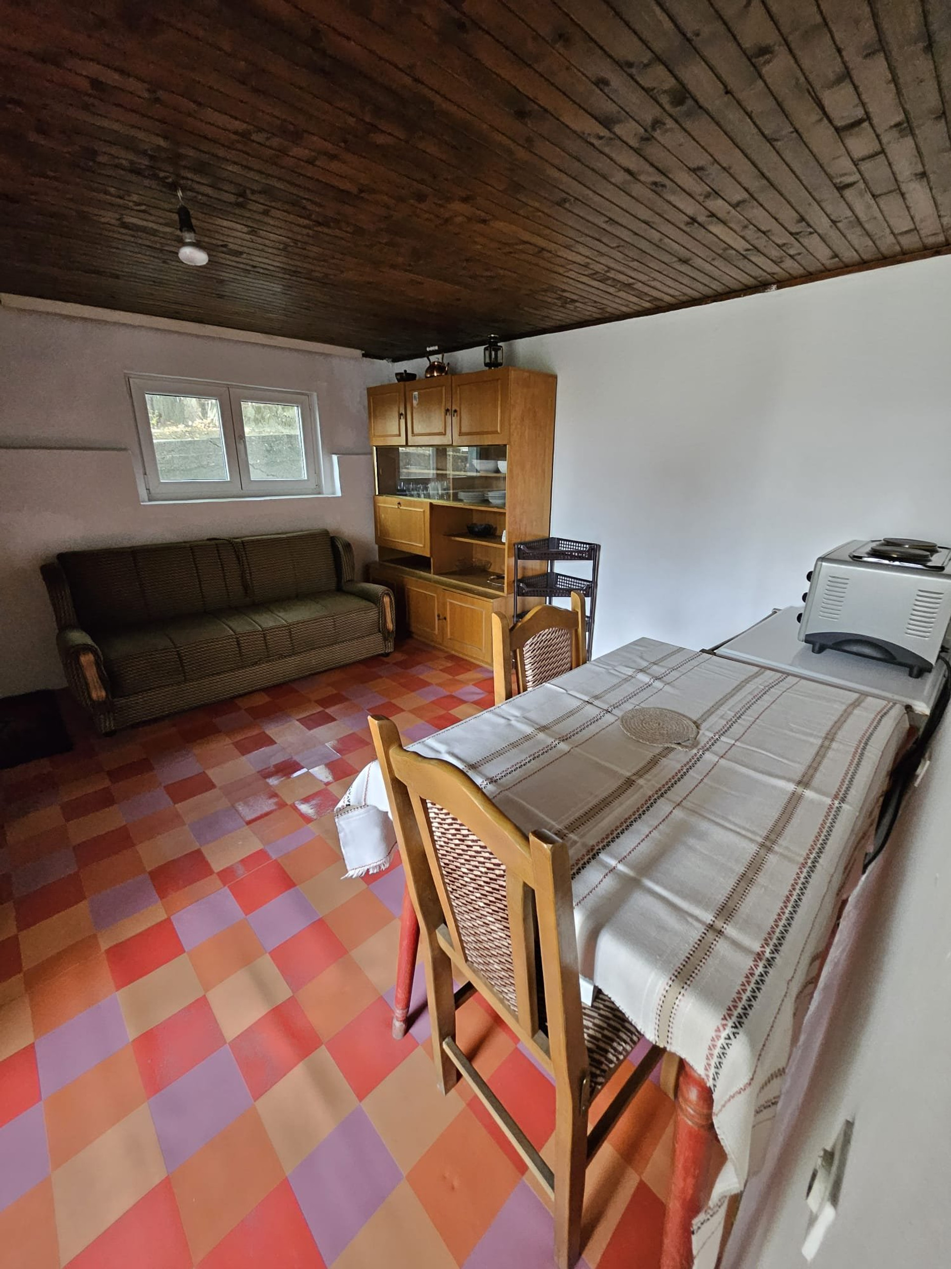 Living room with dining table
