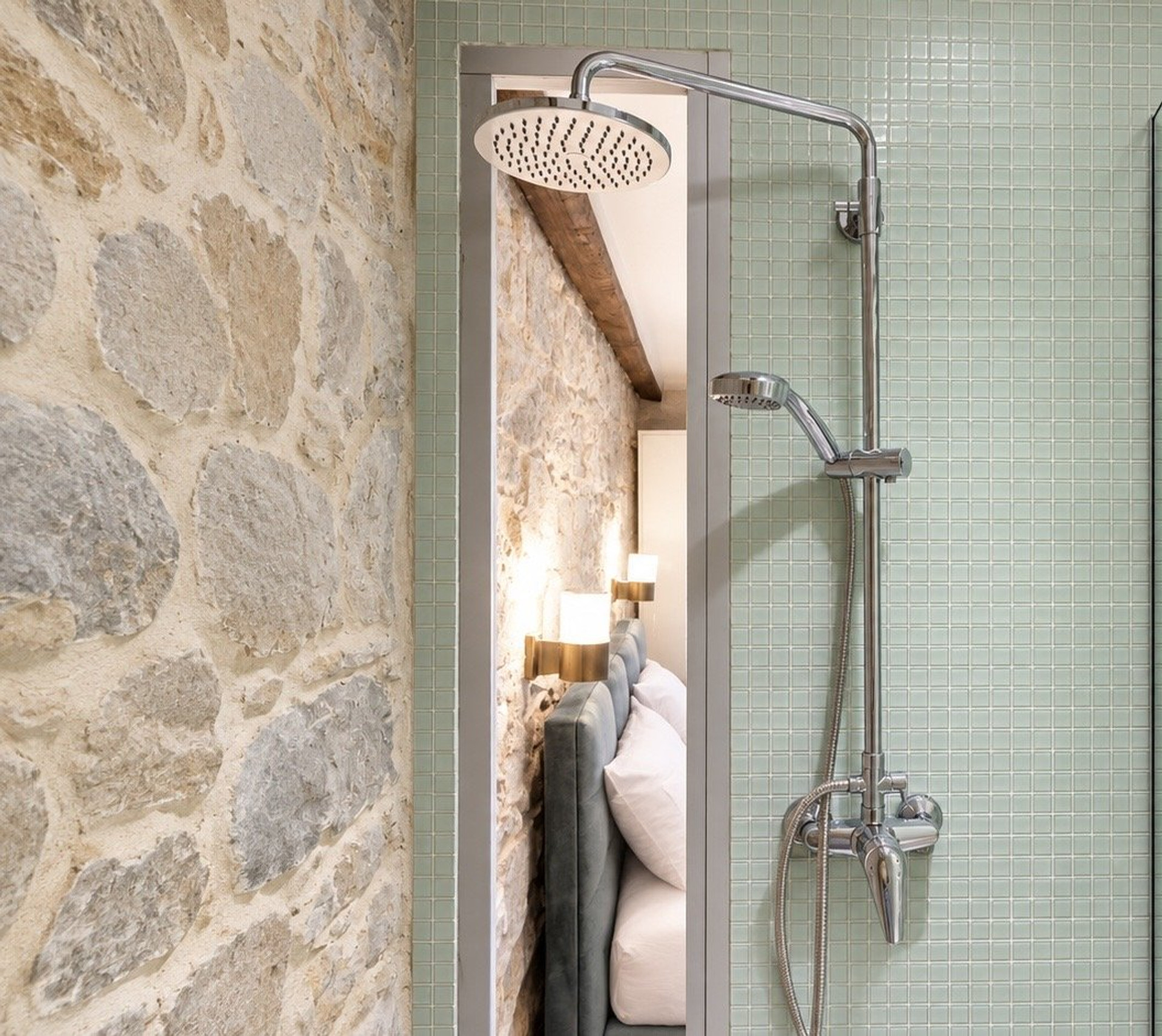 Rain shower head detail