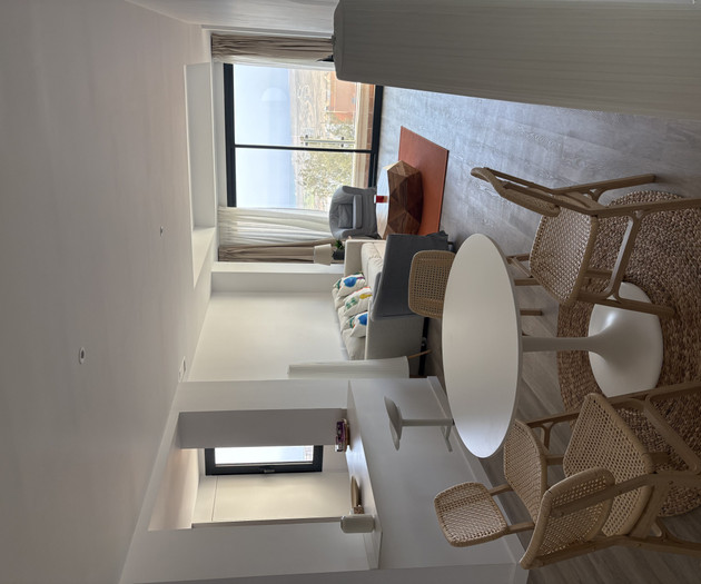 Living room with dining table